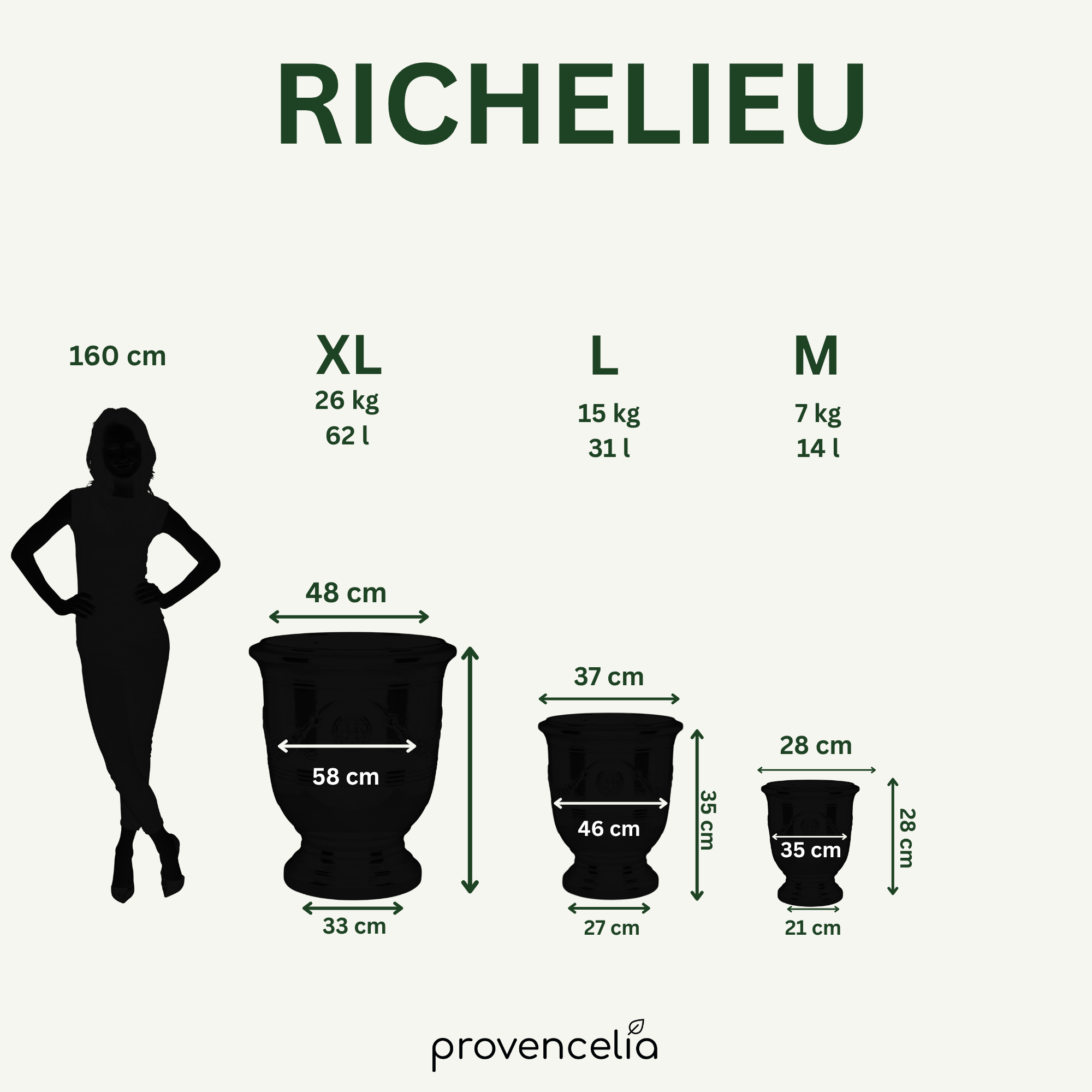 Provencelia kvetináč RICHELIEU Antická rez – glazovaná terakota, štýl Anduze