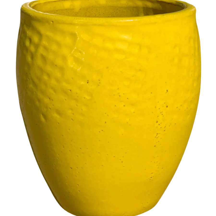 Žltý keramický kvetináč Poseidon