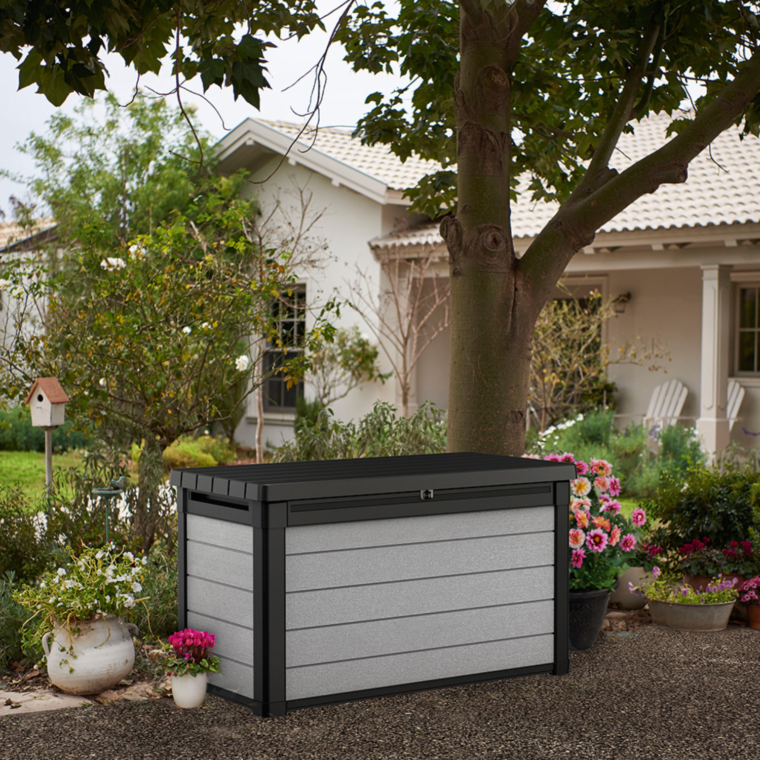 Keter Denali DuoTech 380 L — úložný box 123×62×70 cm, sivý