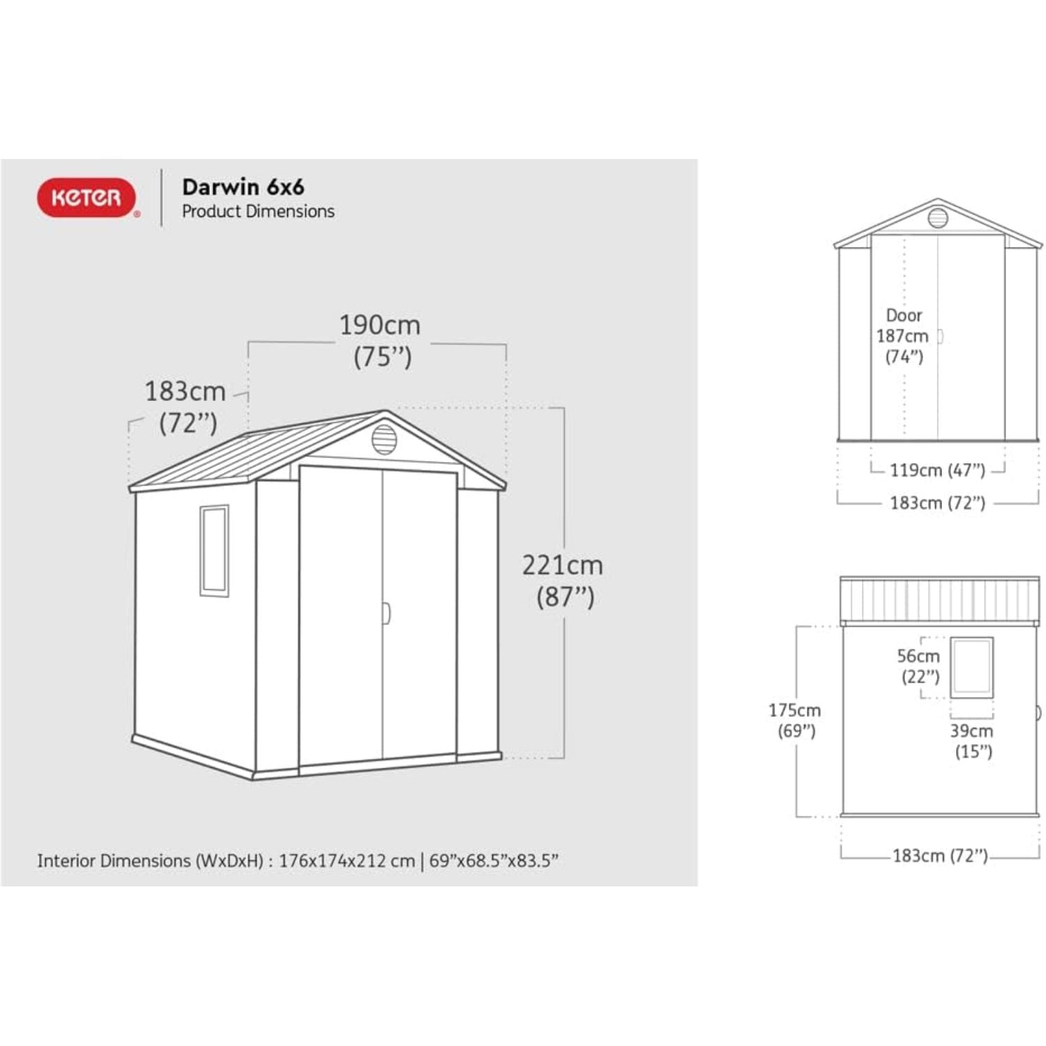 Keter Darwin 6×6 — záhradný domček, hnedý
