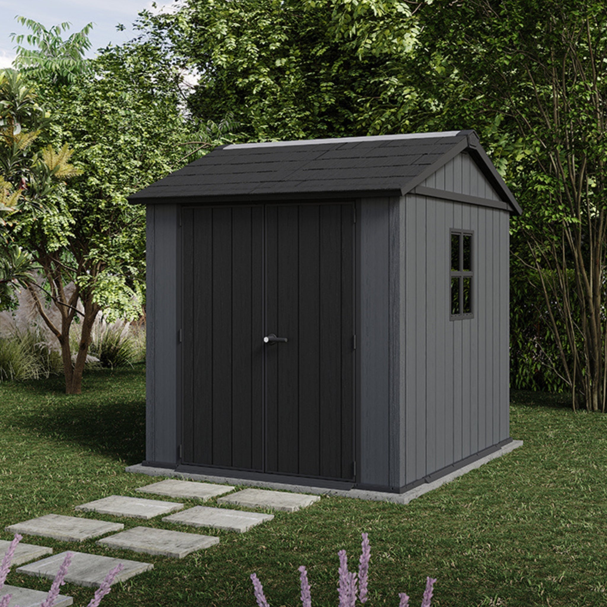 Keter Newton Plus 7×7,5 — záhradný domček, sivý
