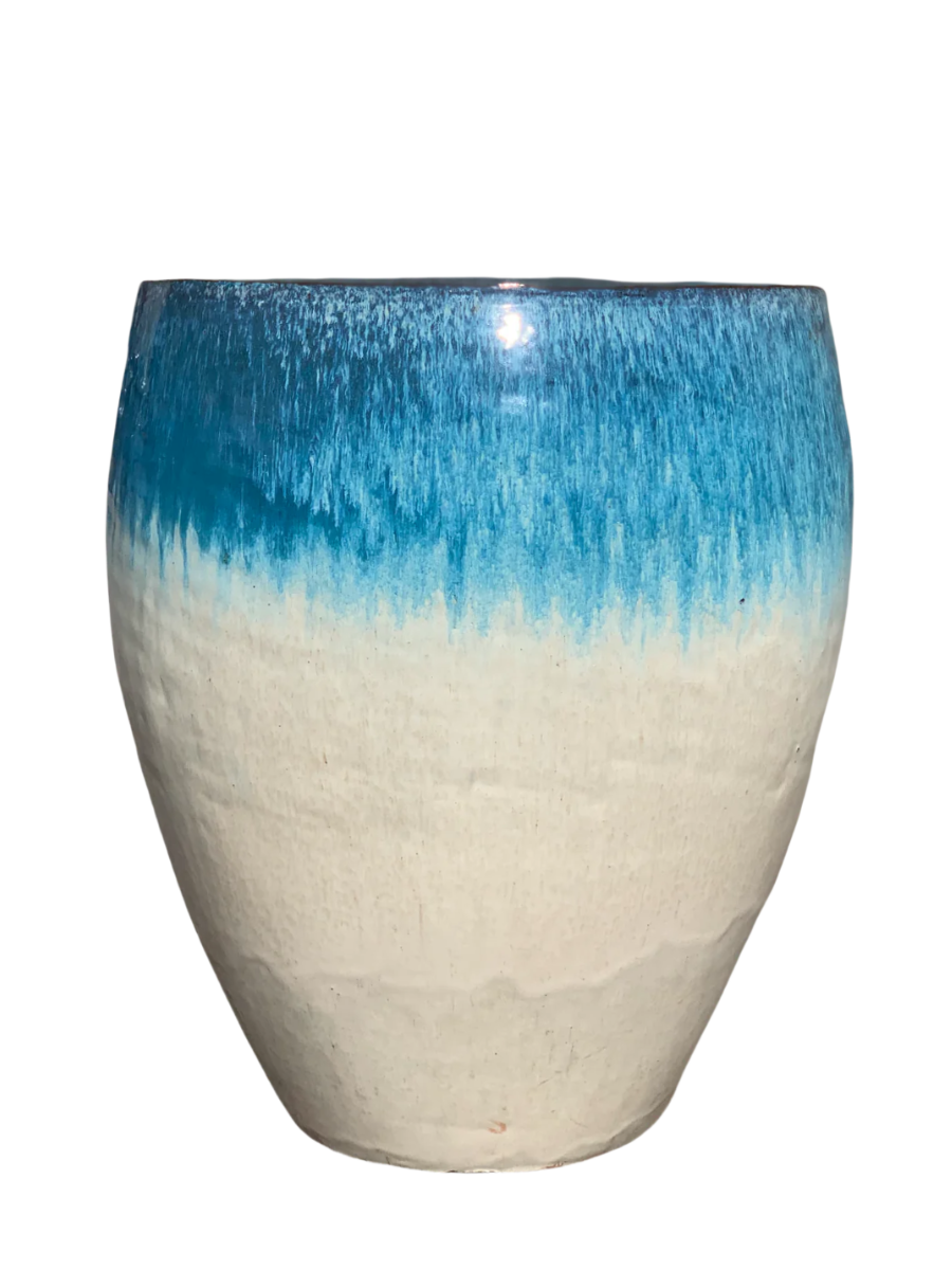Keramický kvetináč Poseidon – Bielo-modrý