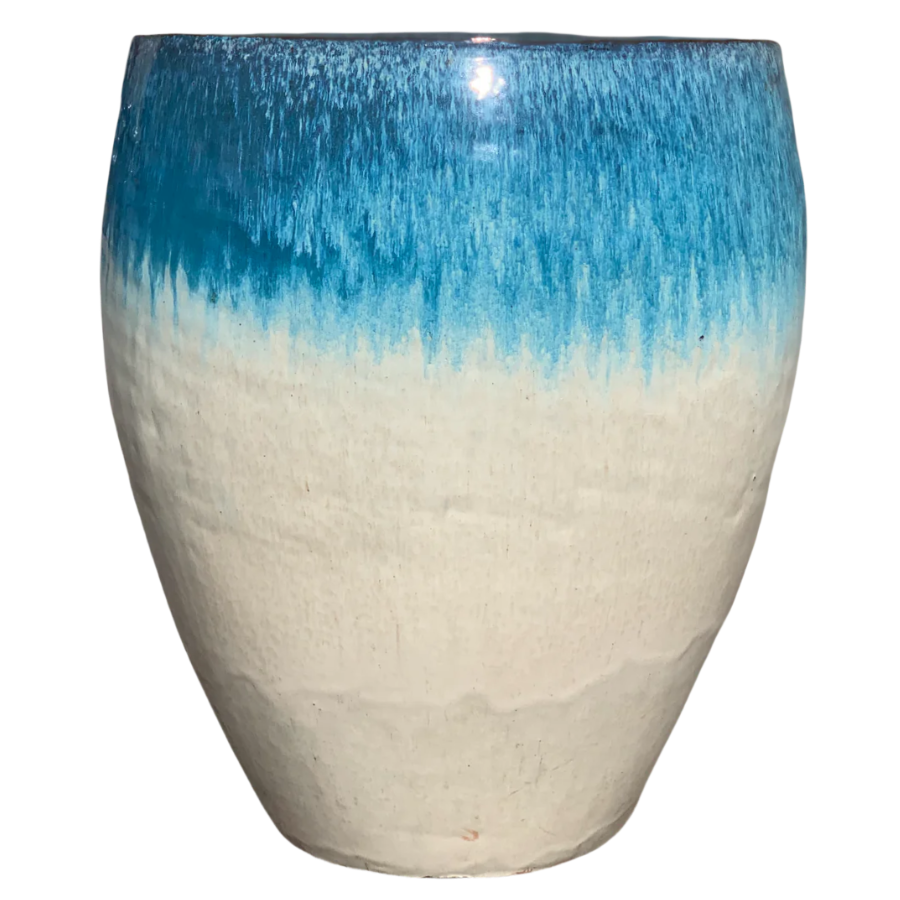 Keramický kvetináč Poseidon – Bielo-modrý