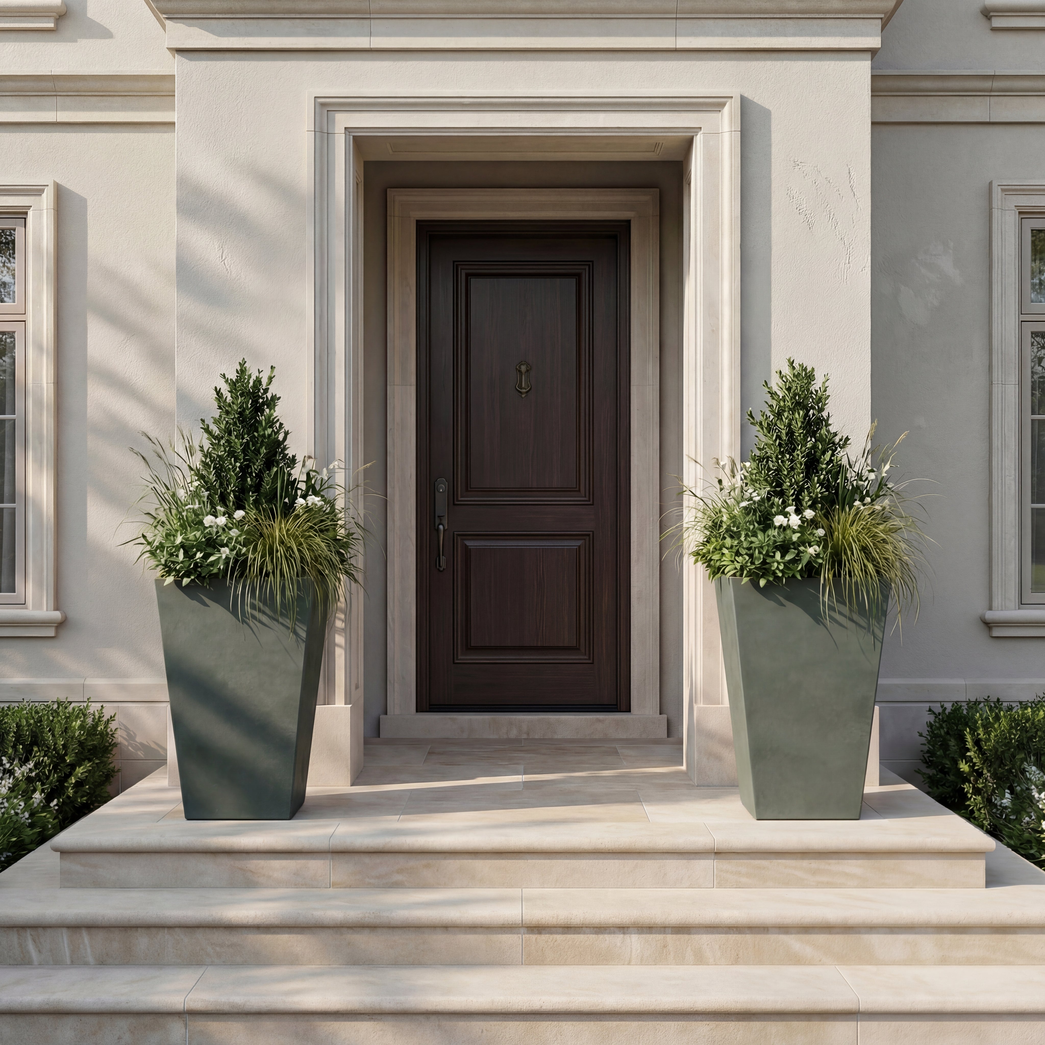 Stylový betonový květináč AERIS v interiéru