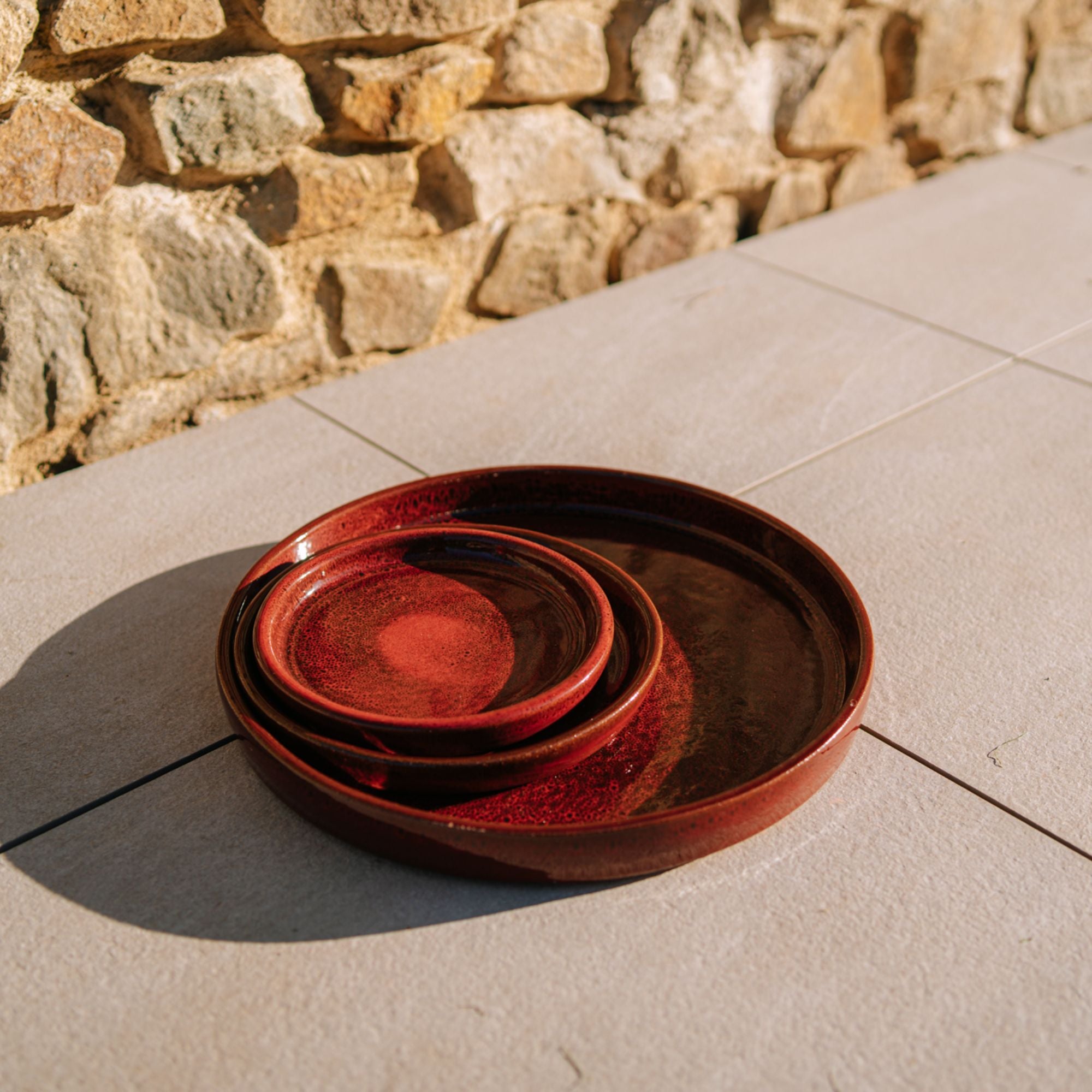 Podmiska pod kvetináč - Tehlovo červená