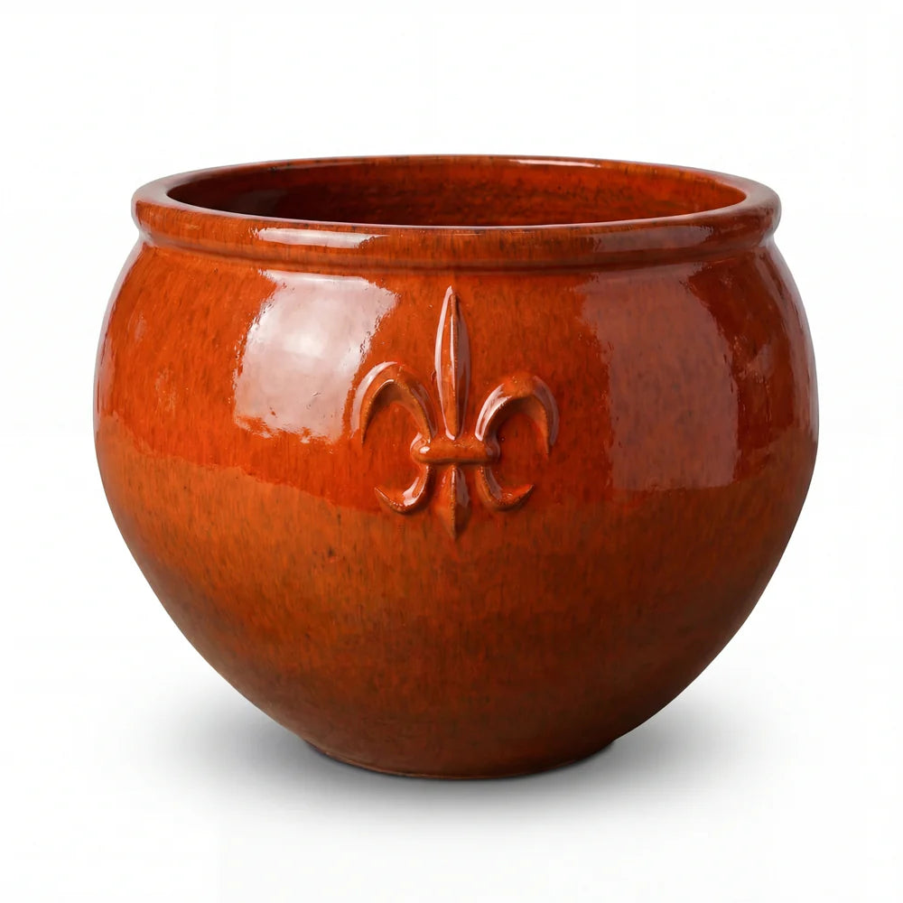 Keramický kvetináč Clovis - Oceľovo modrá.