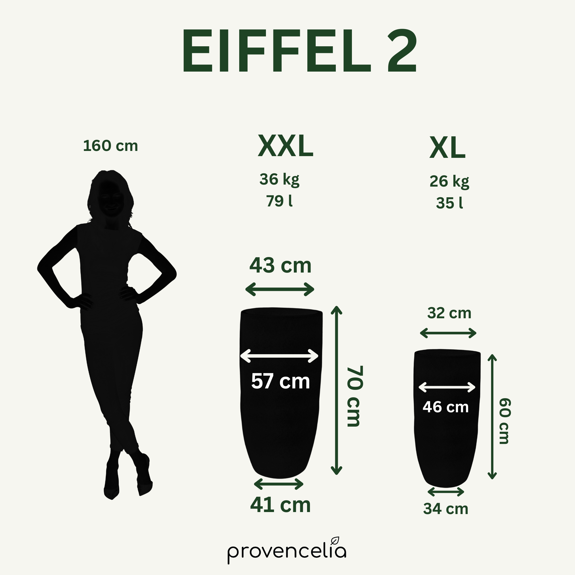 Vysoký keramický květináč Eiffel2 - Černá – ručně vyráběný květináč