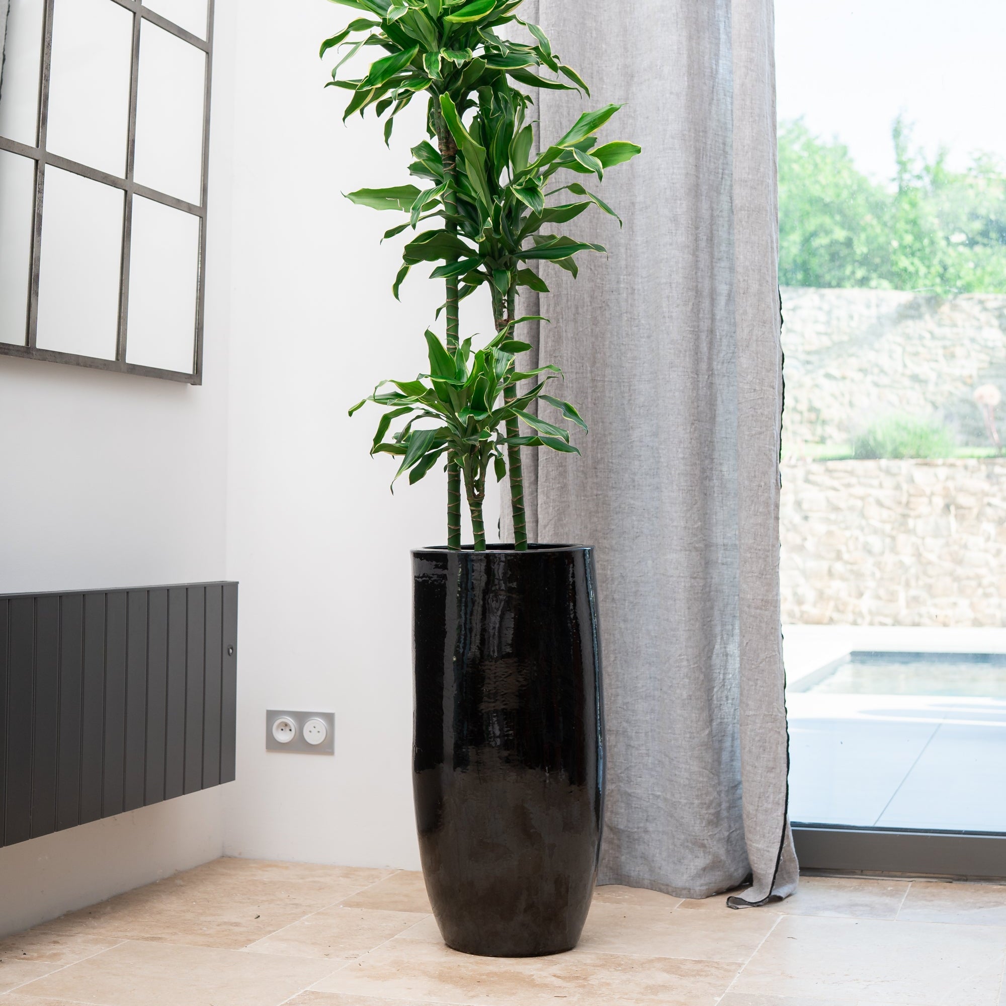 Keramicky kvetináč Athena - Čierny