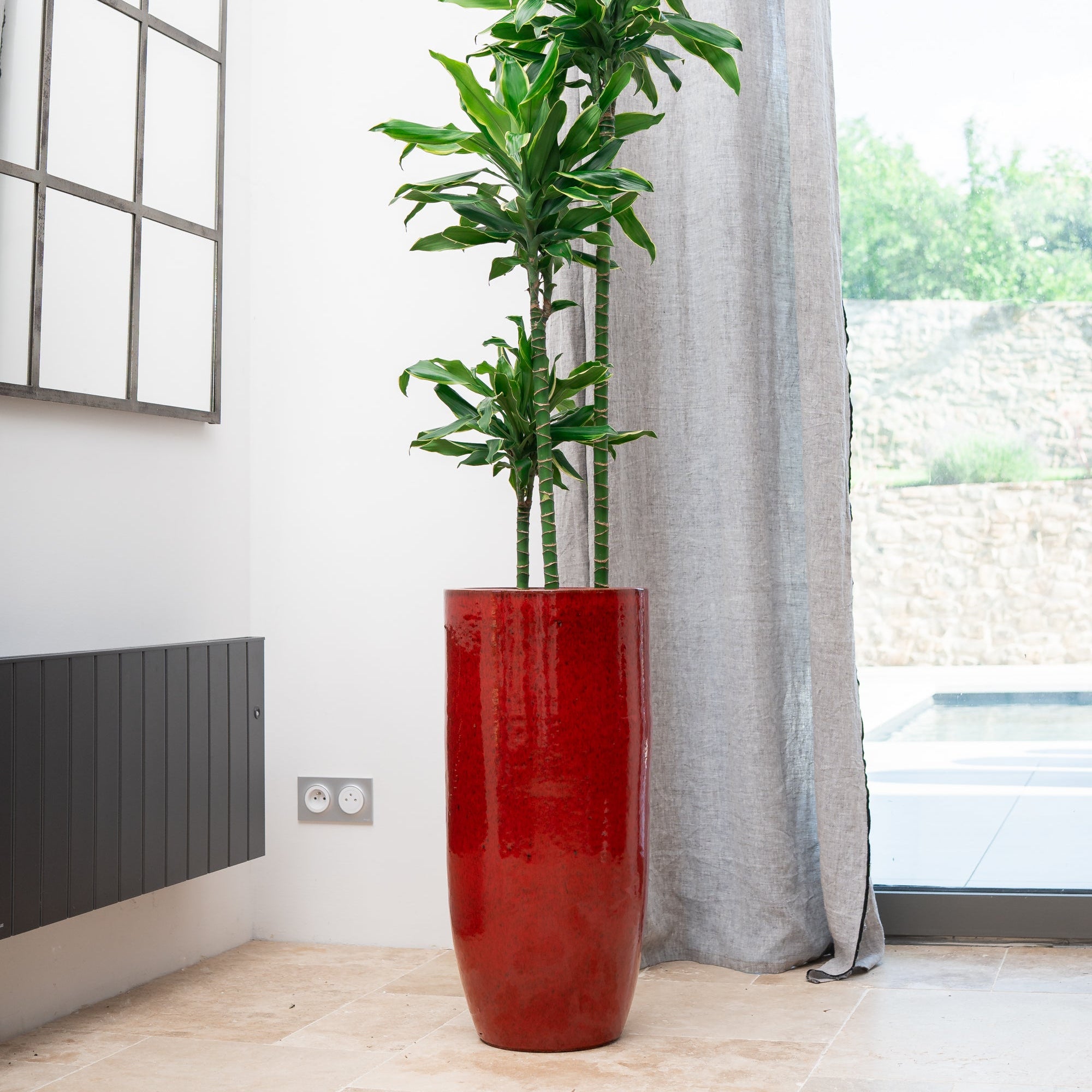 Keramicky kvetináč Athena - Tropická červená