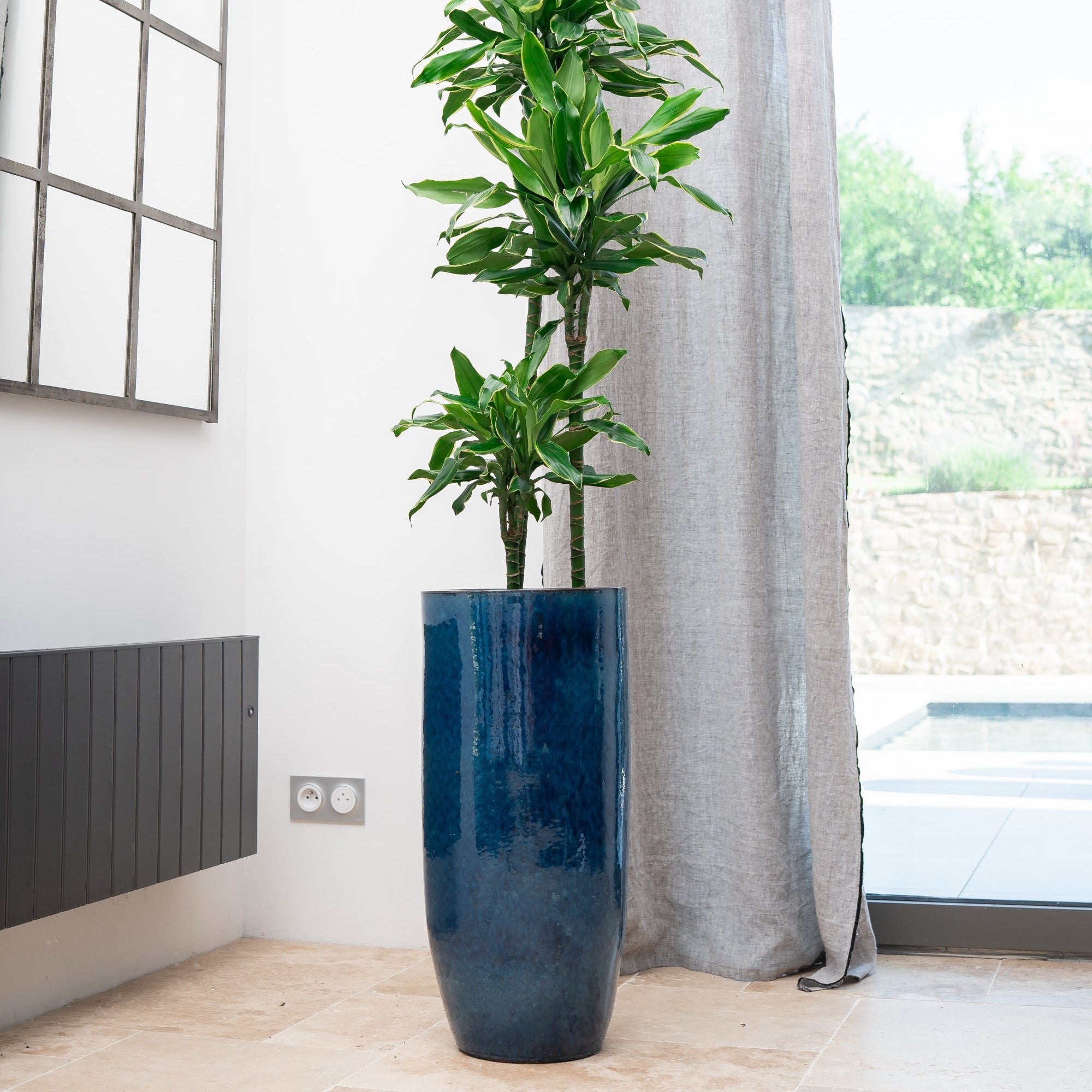 Keramicky kvetináč Athena - Morsky modrá