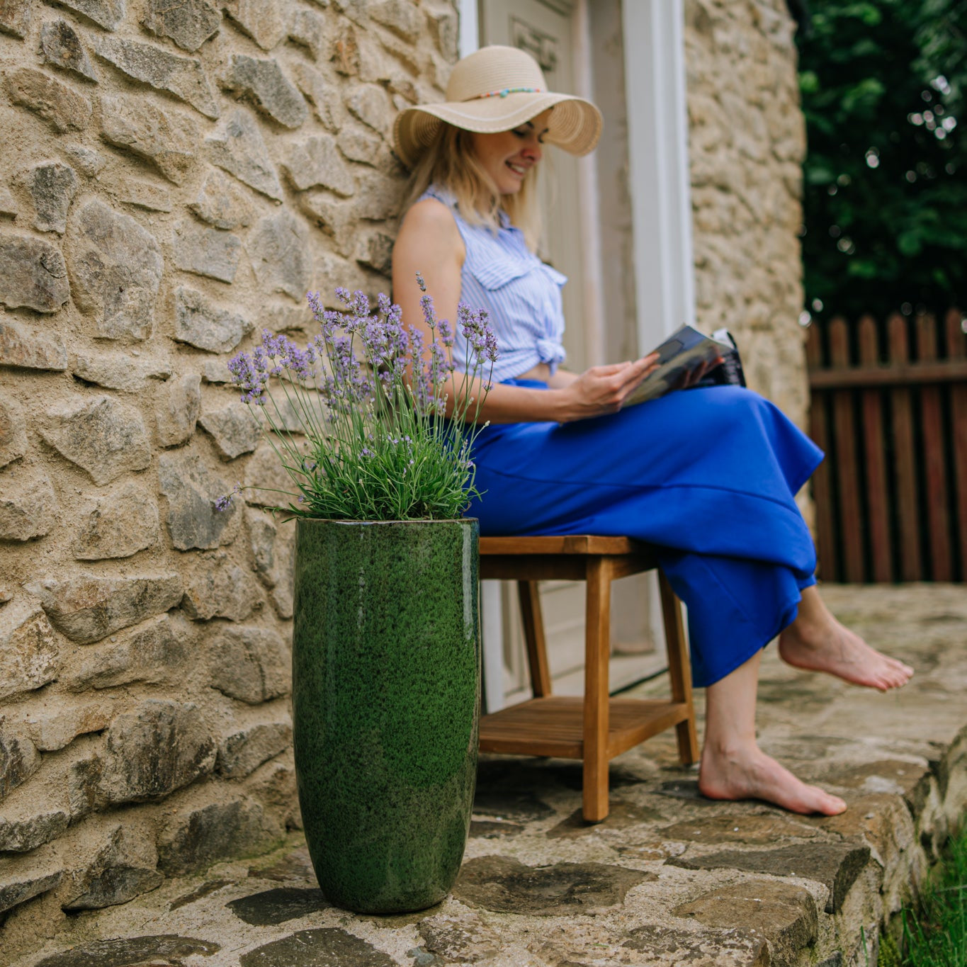 Keramicky kvetináč Athena - Tropická Zelená