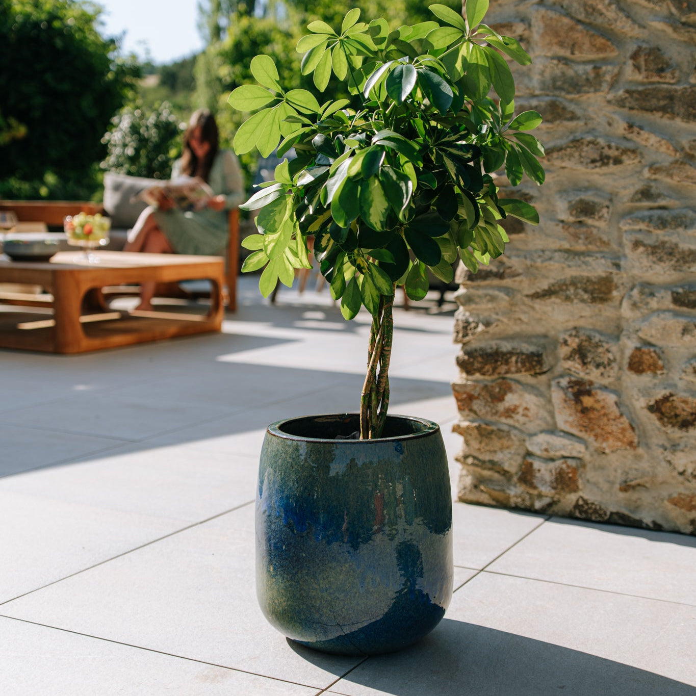 Keramický kvetináč Socrate – Azúrová modrá