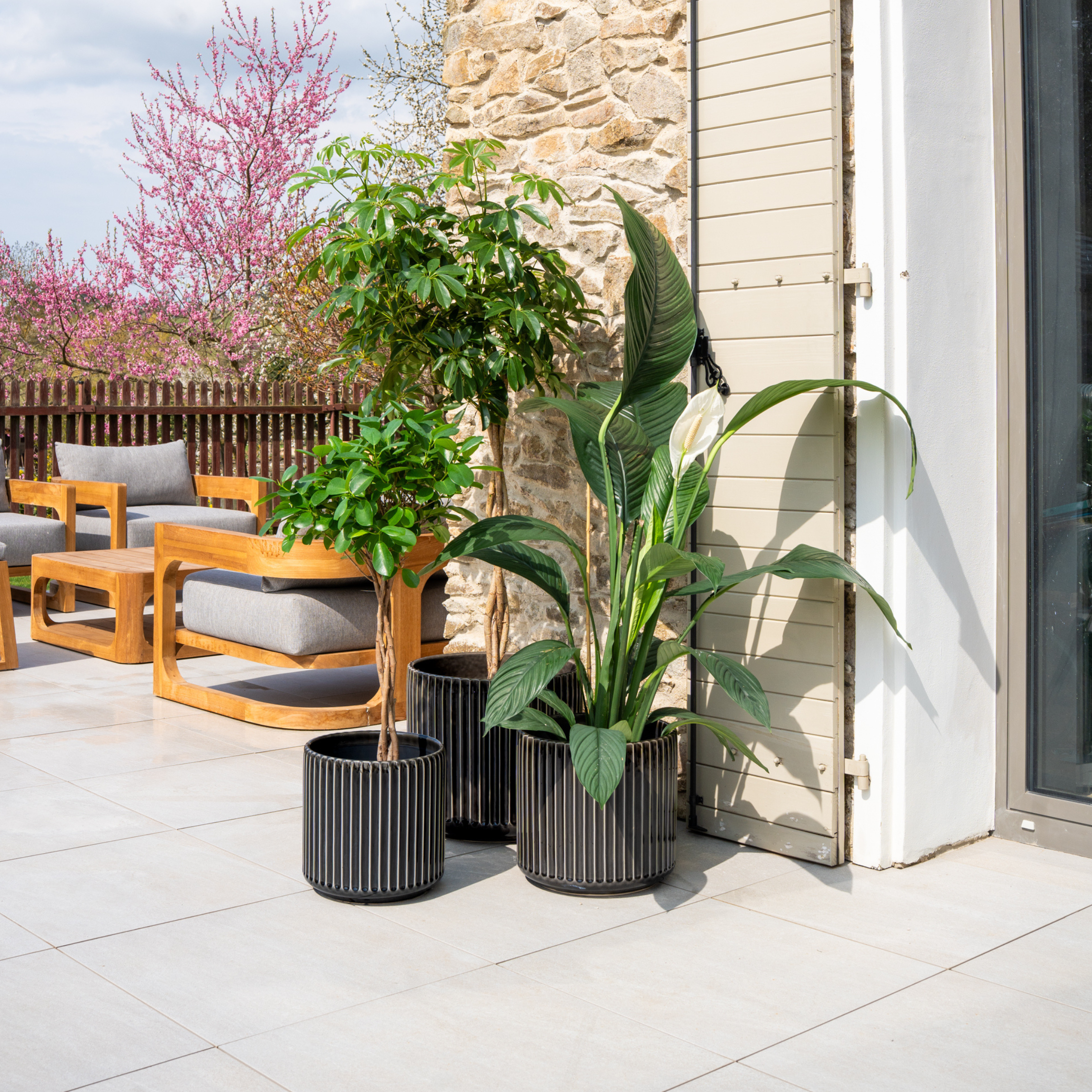 Keramický kvetináč London – Sivá