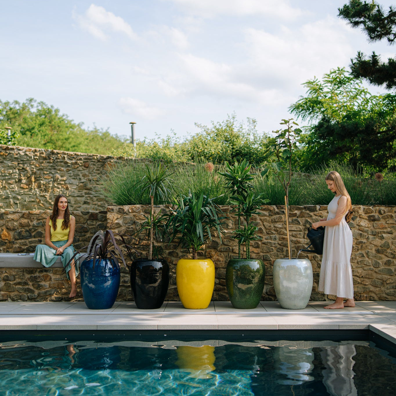 Keramický kvetináč Galilee - Čierny