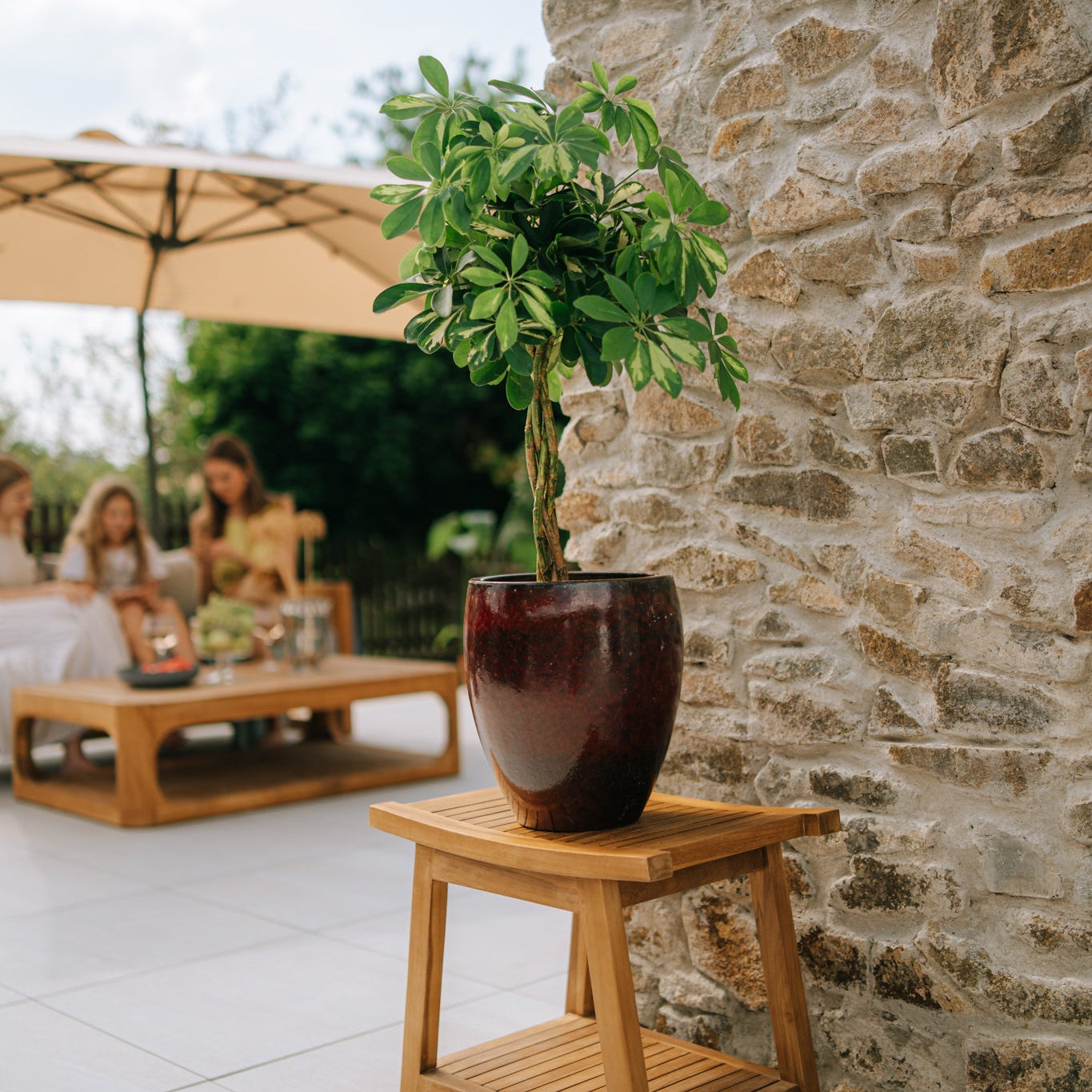 Keramický kvetináč LAFONTAINE - Tehlovo červená