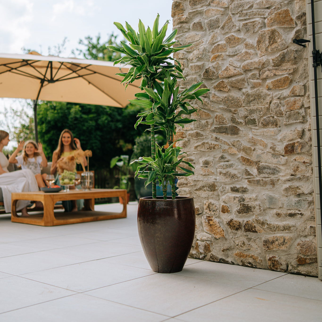 Keramický kvetináč LAFONTAINE - Tehlovo červená