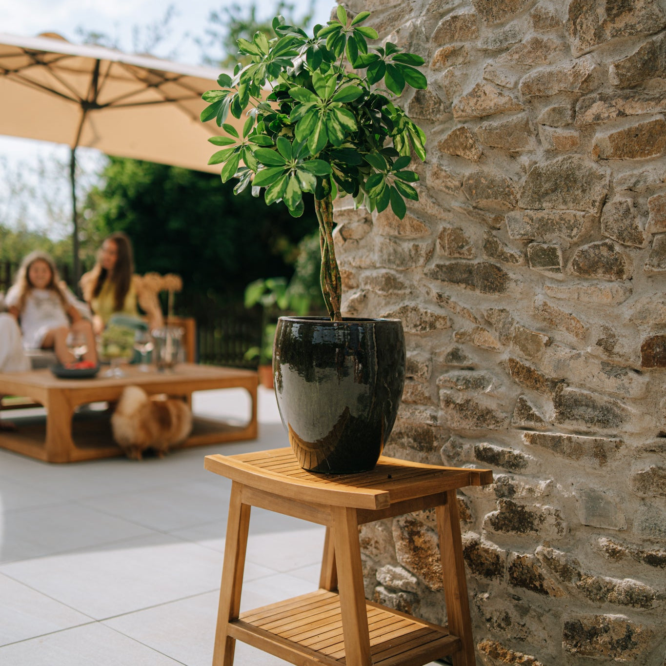 Keramický kvetináč LAFONTAINE - Čierna