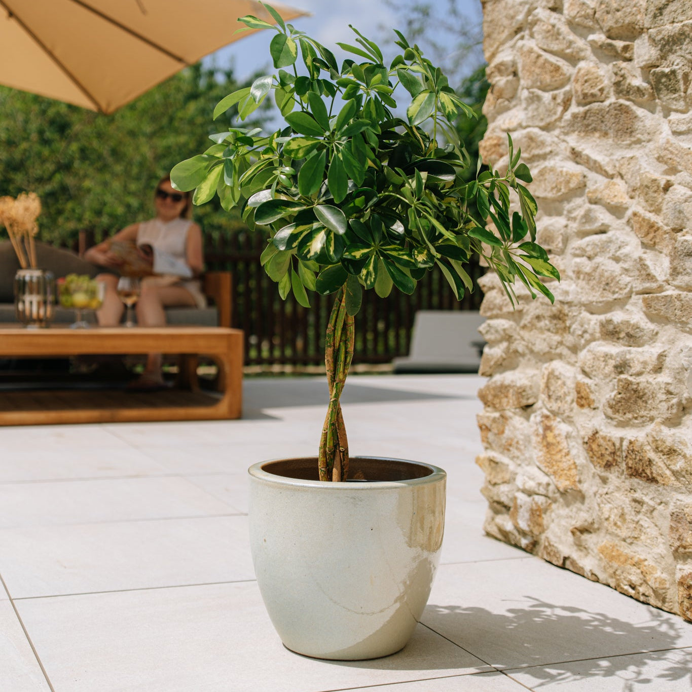 Keramický kvetináč LANCELOT - Perlový