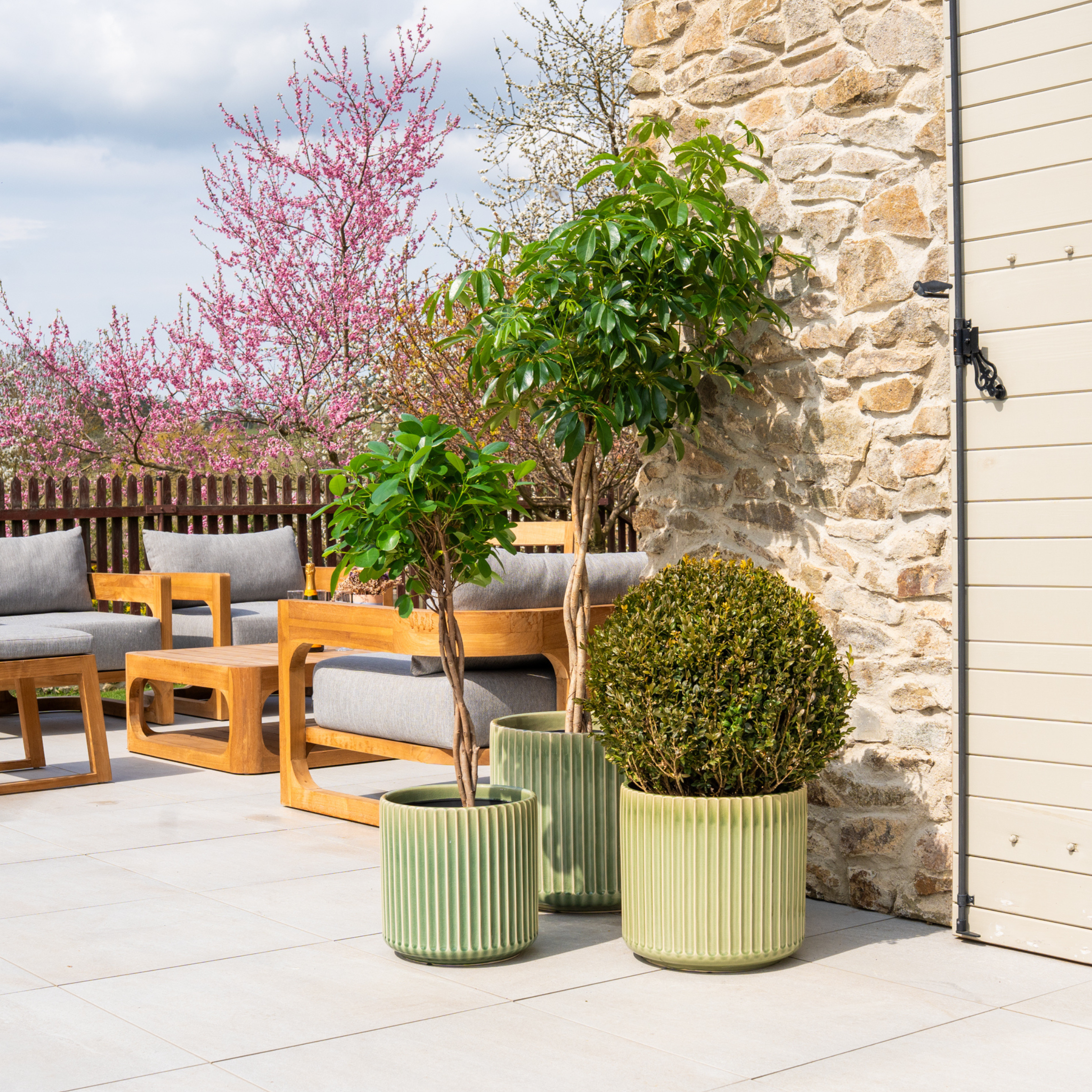 Keramický kvetináč LONDON zelená – štýl Provence, robustný a elegantný