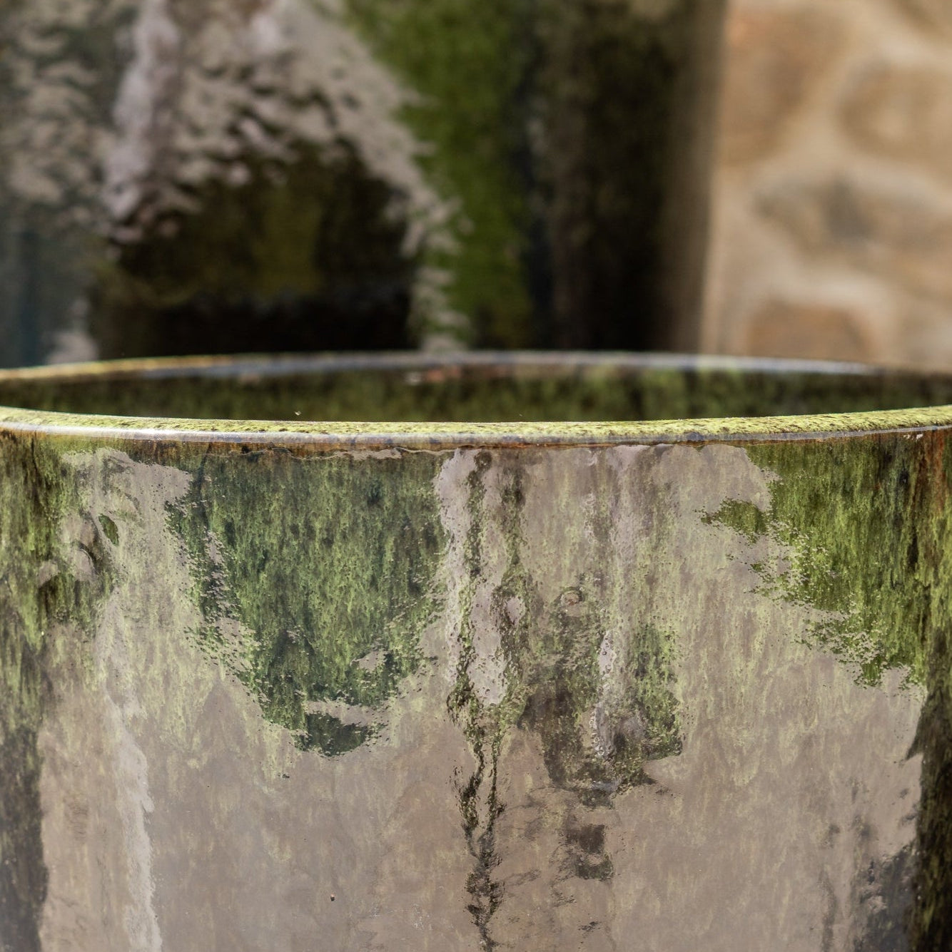 Keramicky kvetináč Mazarin - Čierno zelený