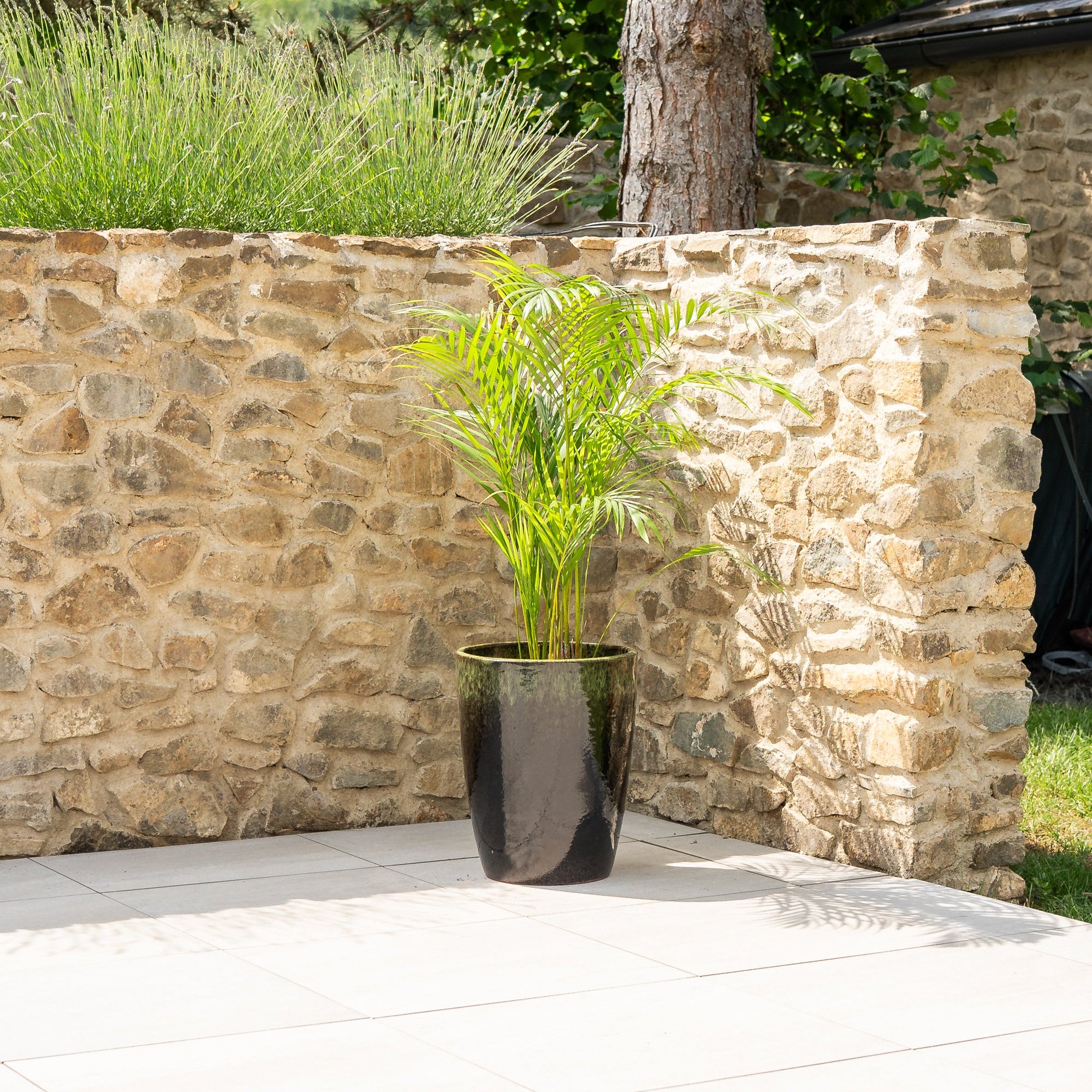 Keramicky kvetináč Mazarin - Čierno zelený