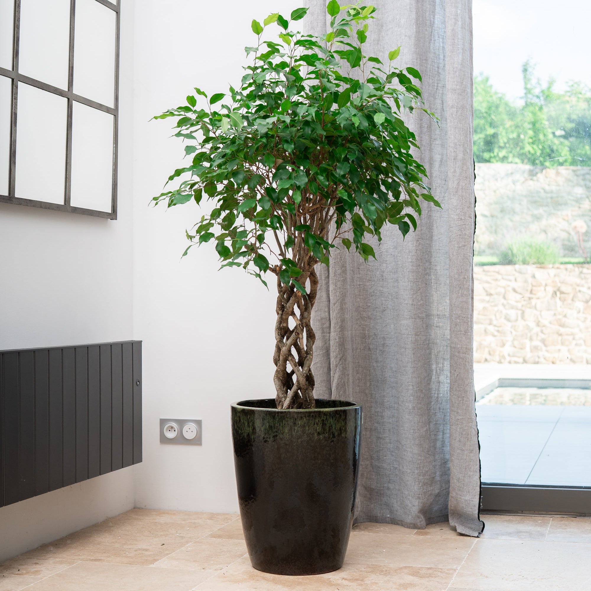 Keramicky kvetináč Mazarin - Čierno zelený