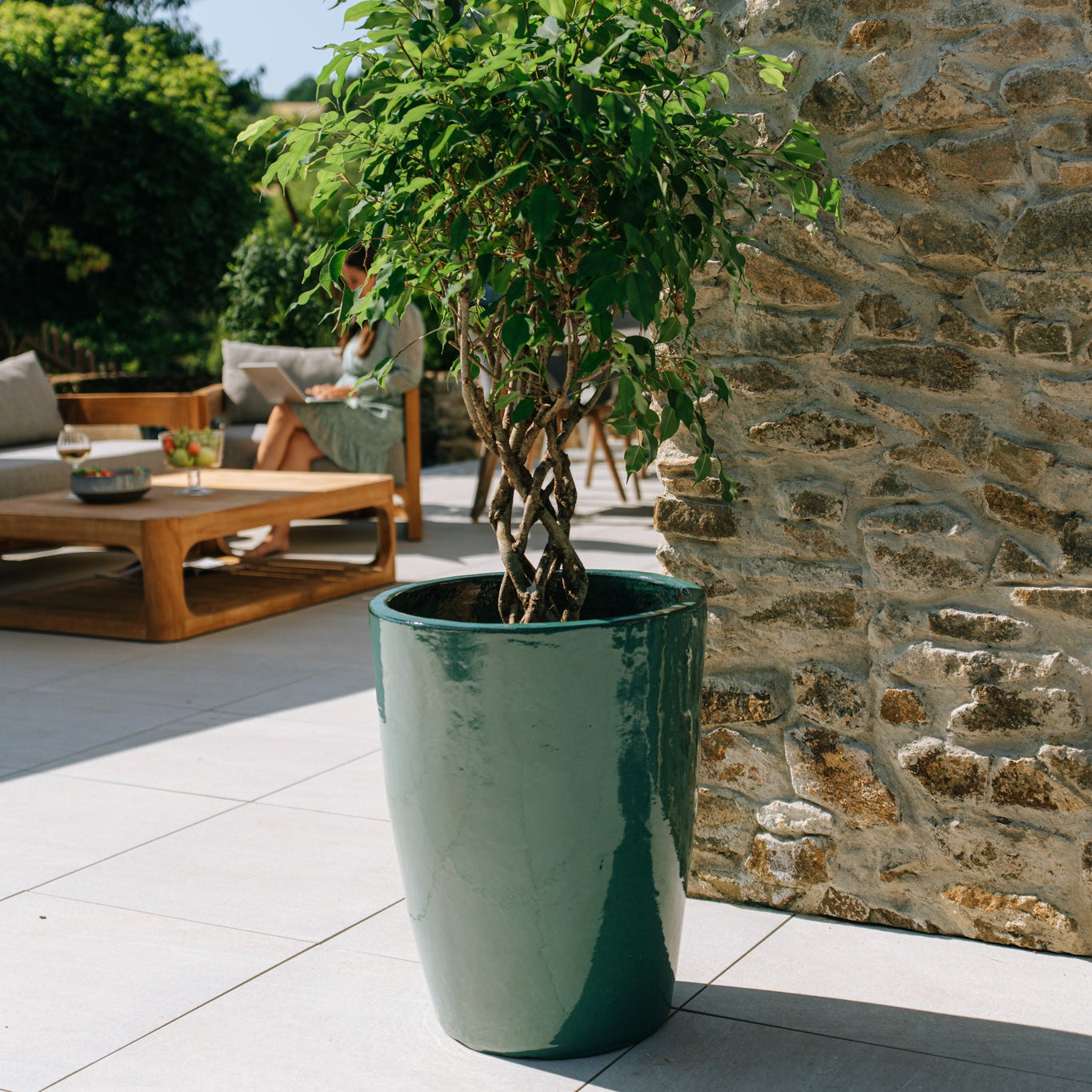 Keramicky kvetináč Mazarin- Nefritová