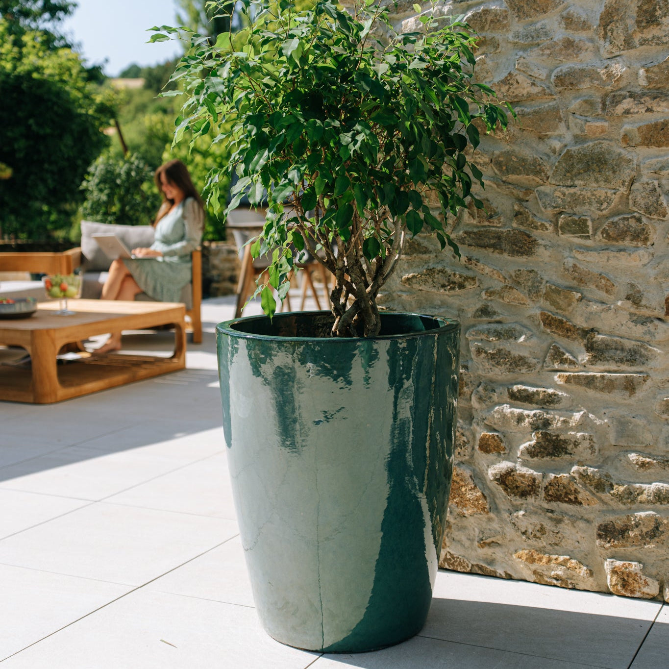 Keramicky kvetináč Mazarin- Nefritová