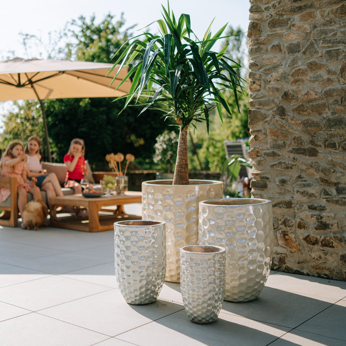 Keramický kvetináč MEROVEE - Perlový