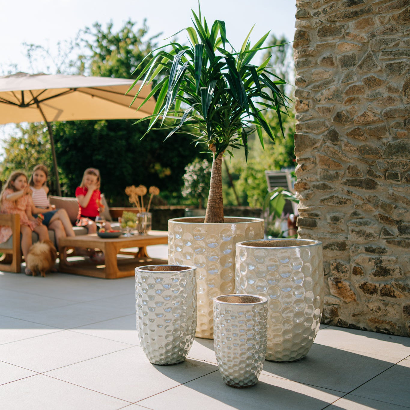 Keramický kvetináč MEROVEE - Perlový