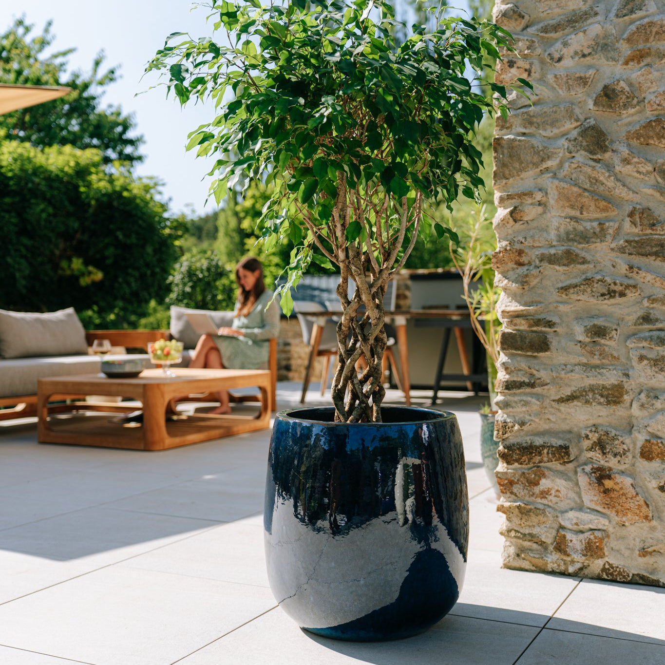 Keramický kvetináč Socrate – Morská modrá