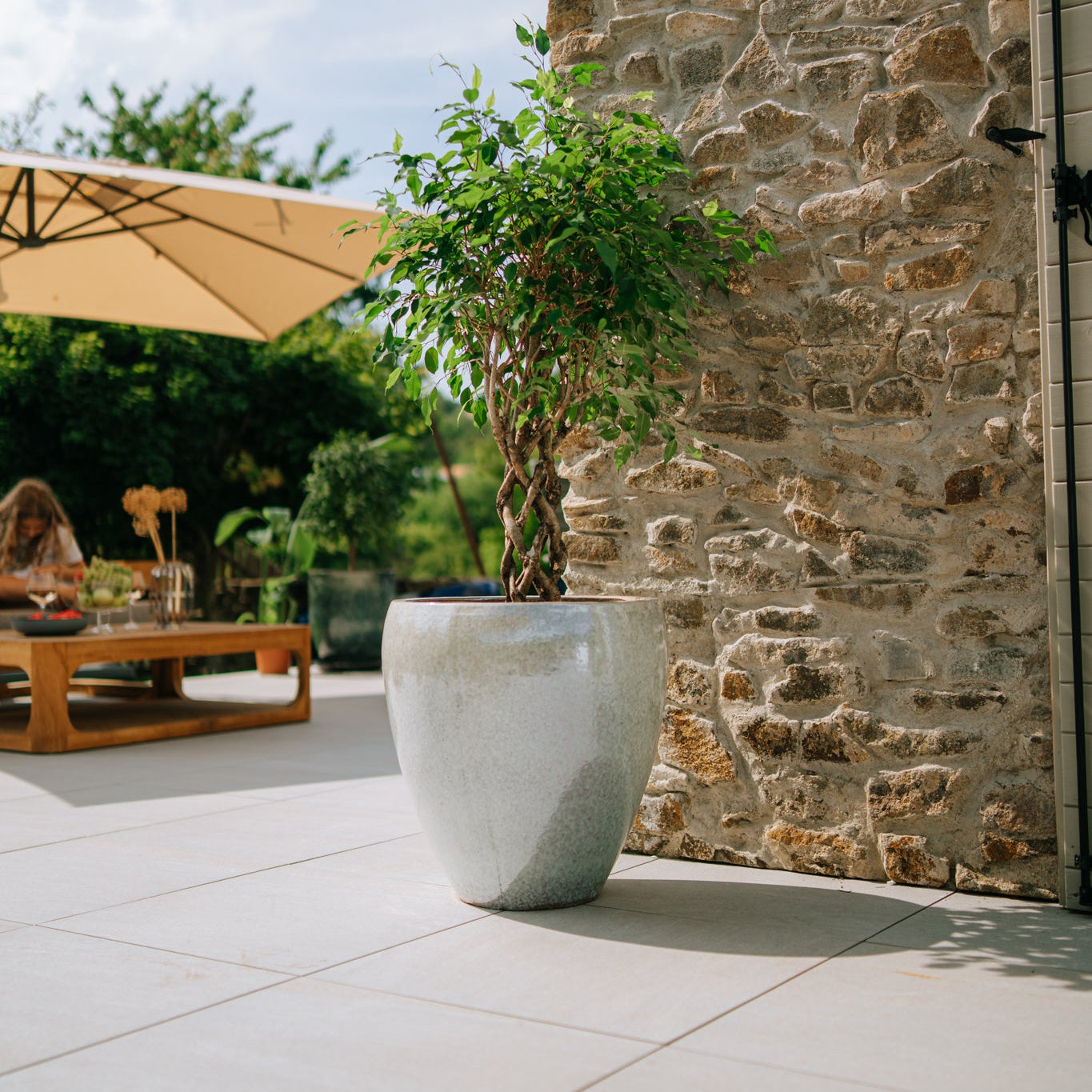 Keramický kvetináč LAFONTAINE - Perlová