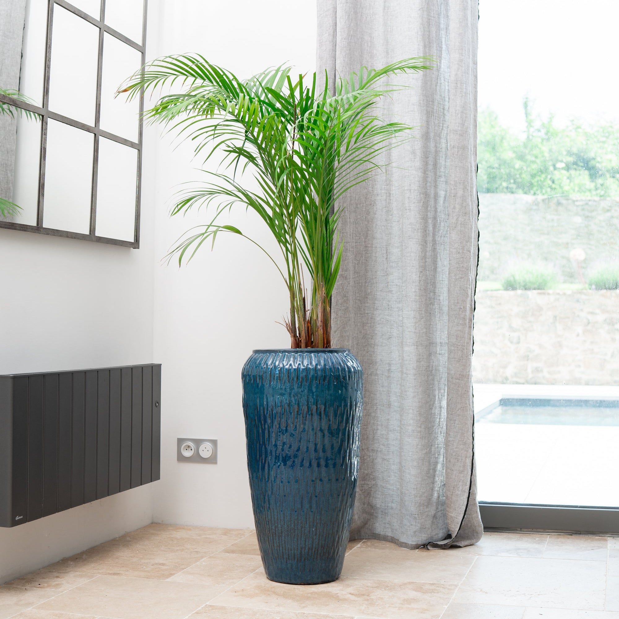 Keramický kvetináč Pompadour - Azúrovo modrá