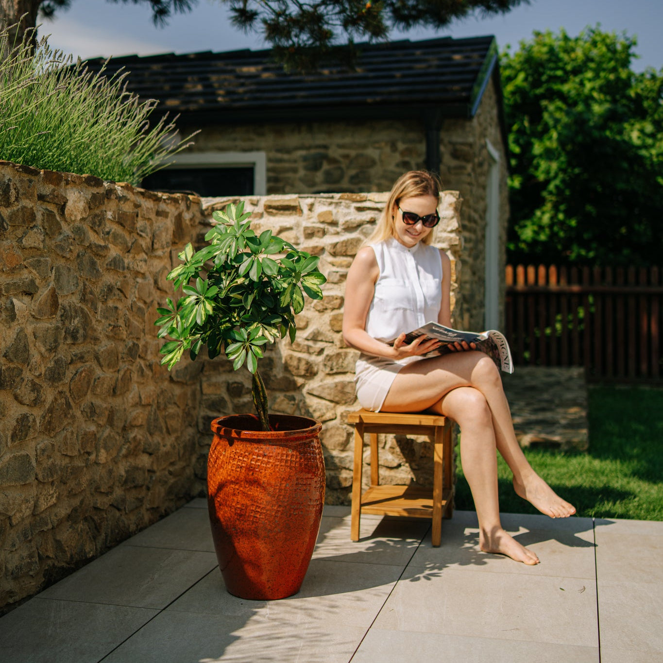 Keramicky kvetináč Poseidon - Jesenná Oranžová