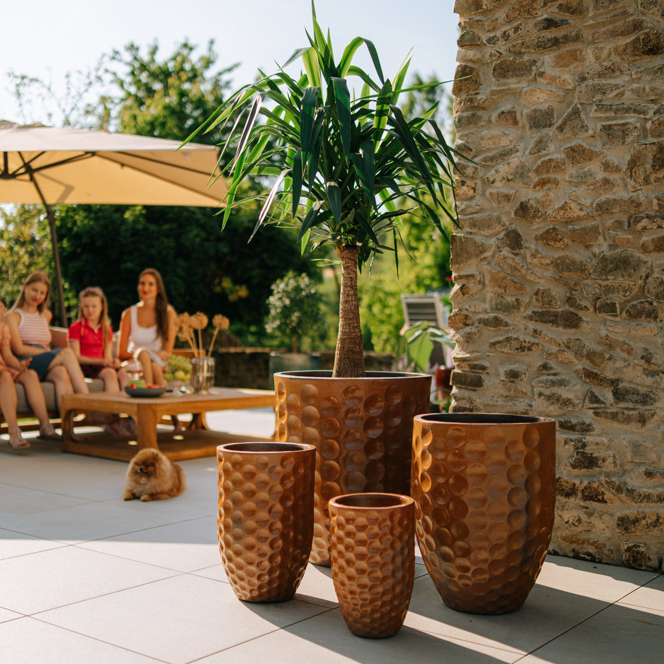 Keramický kvetináč MEROVEE - Antická hrdza