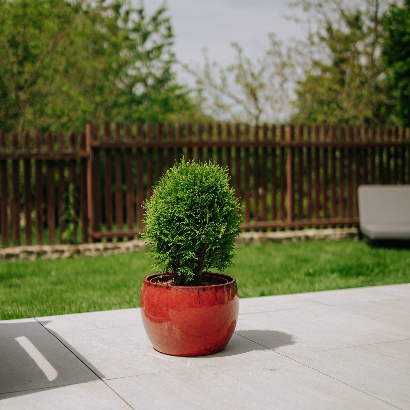 Keramicky kvetináč Romulus - Tropická červená