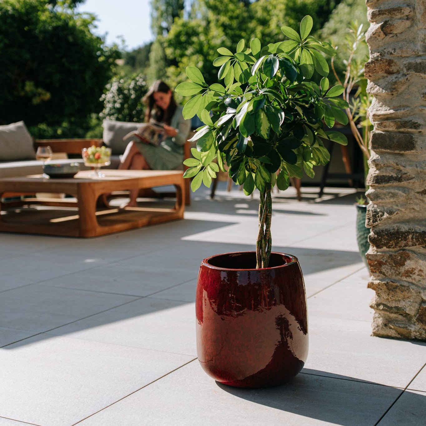 Keramický kvetináč Socrate – tropická červená