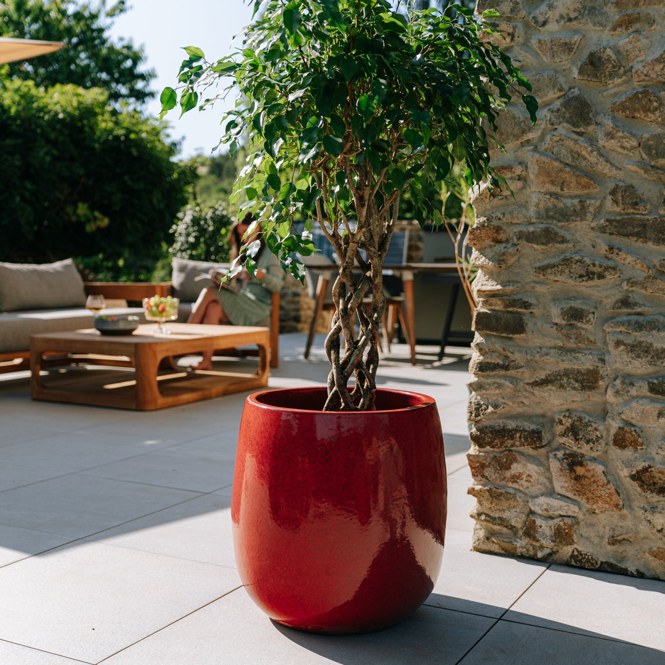 Keramický kvetináč Socrate – tropická červená