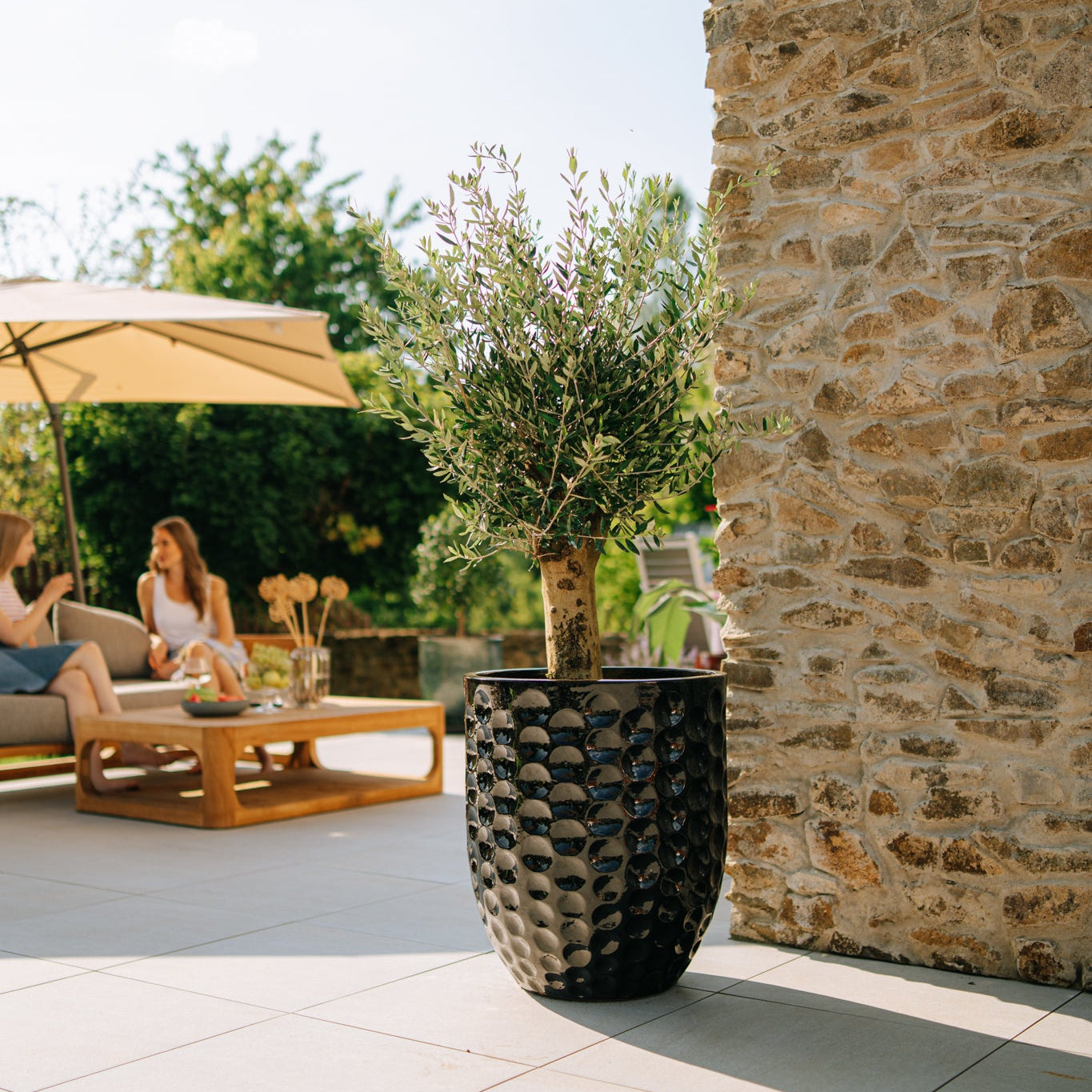 Keramický kvetináč MEROVEE - Čierny