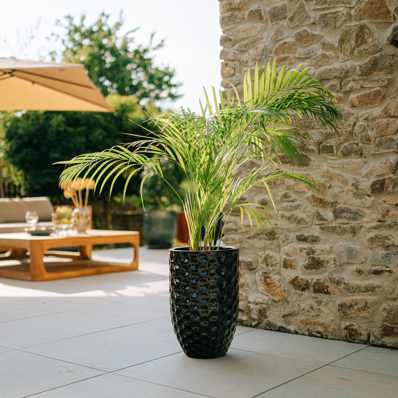 Keramický kvetináč MEROVEE - Čierny