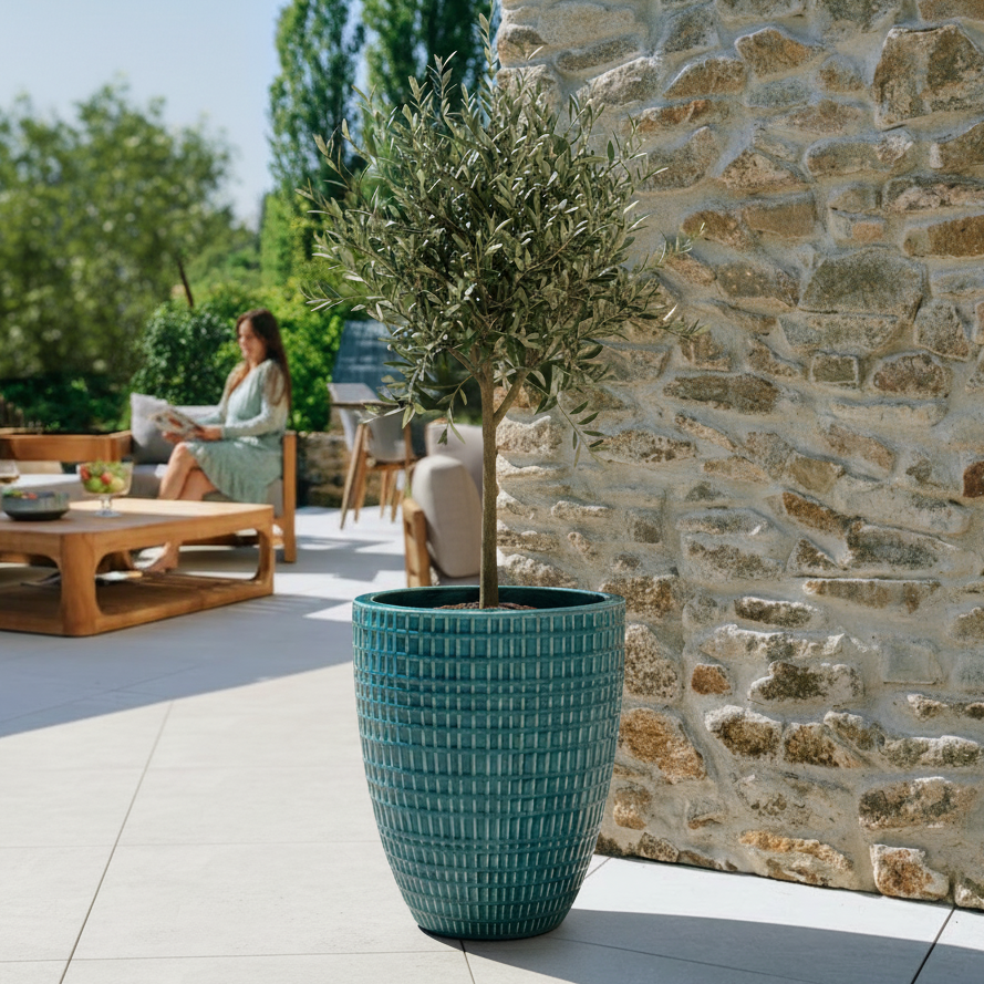 Keramický kvetináč Verne - Tyrkysový