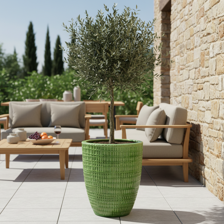 Keramický kvetináč Verne - Zelený