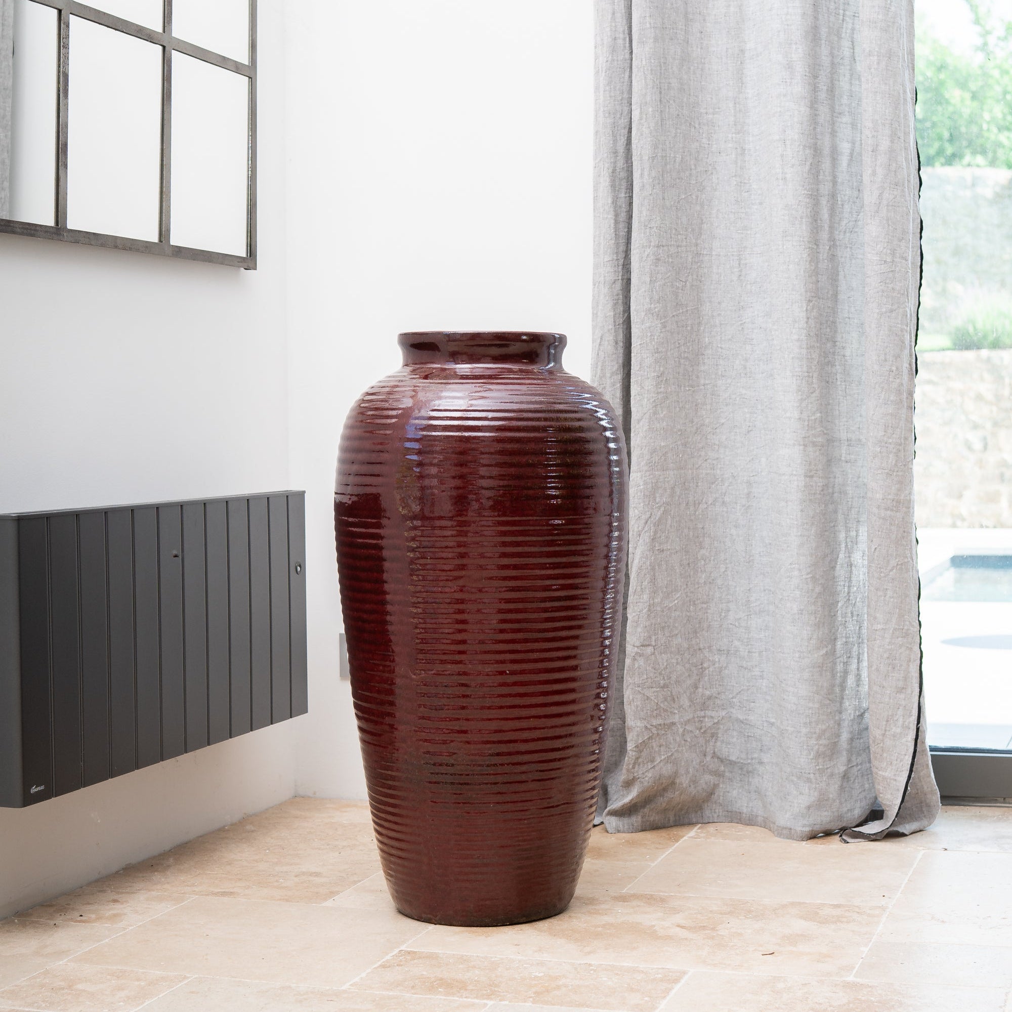 Mrazuvzorný Keramicky kvetináč Archimede - Tehlovo červená