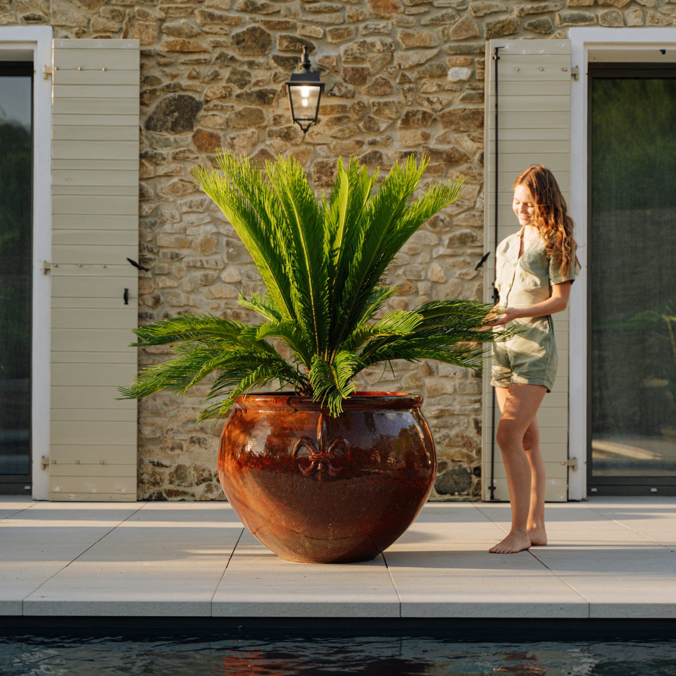 Keramický květináč Clovis - Podzimní oranžová - Provencelia.cz