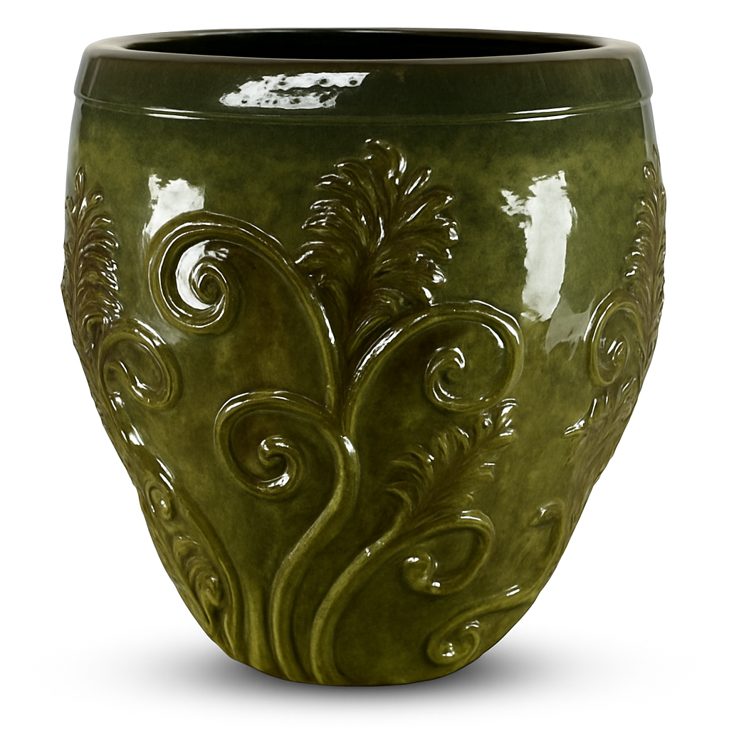 Keramický kvetináč Gaia - Tropická zelená