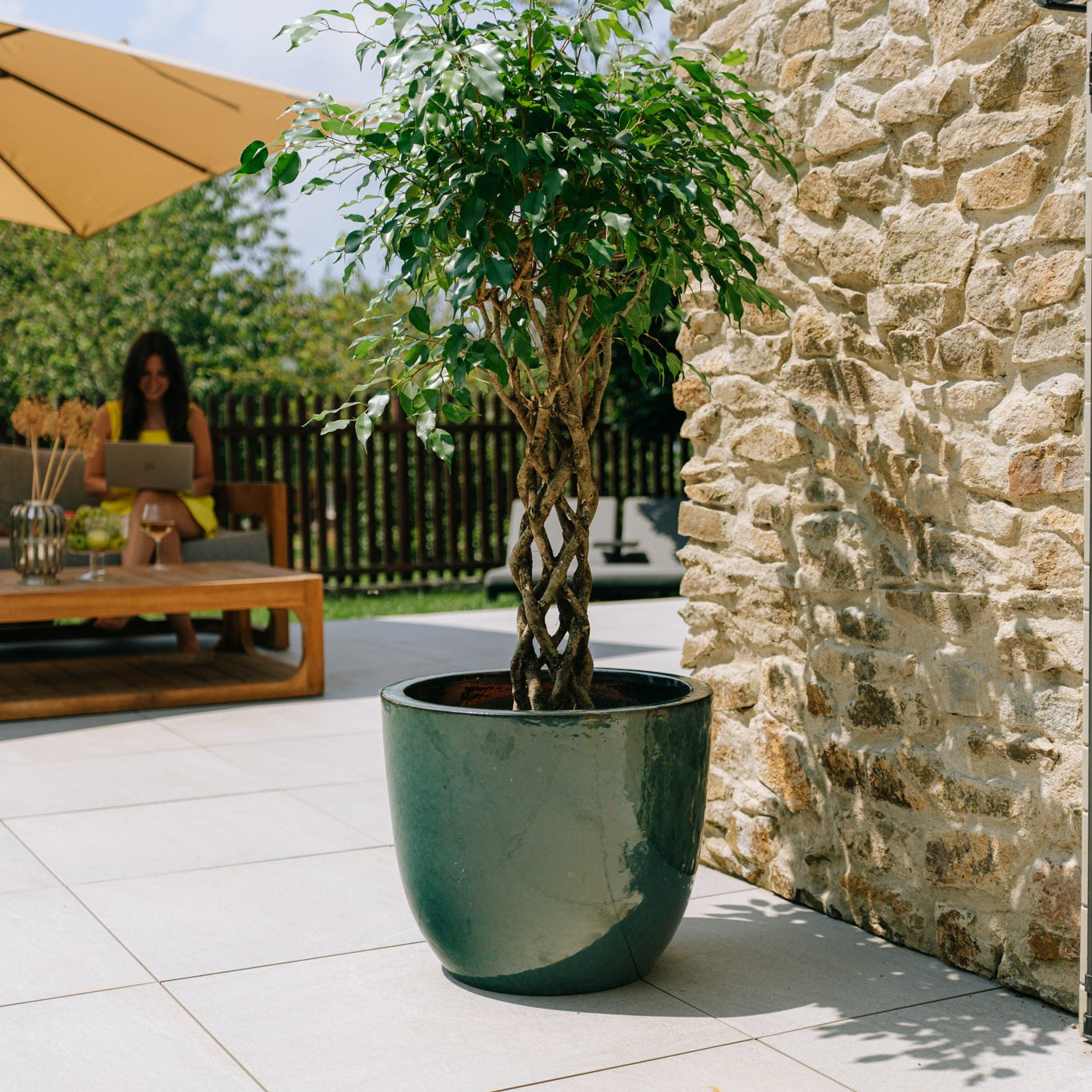 Keramický kvetináč LANCELOT - Nefritová