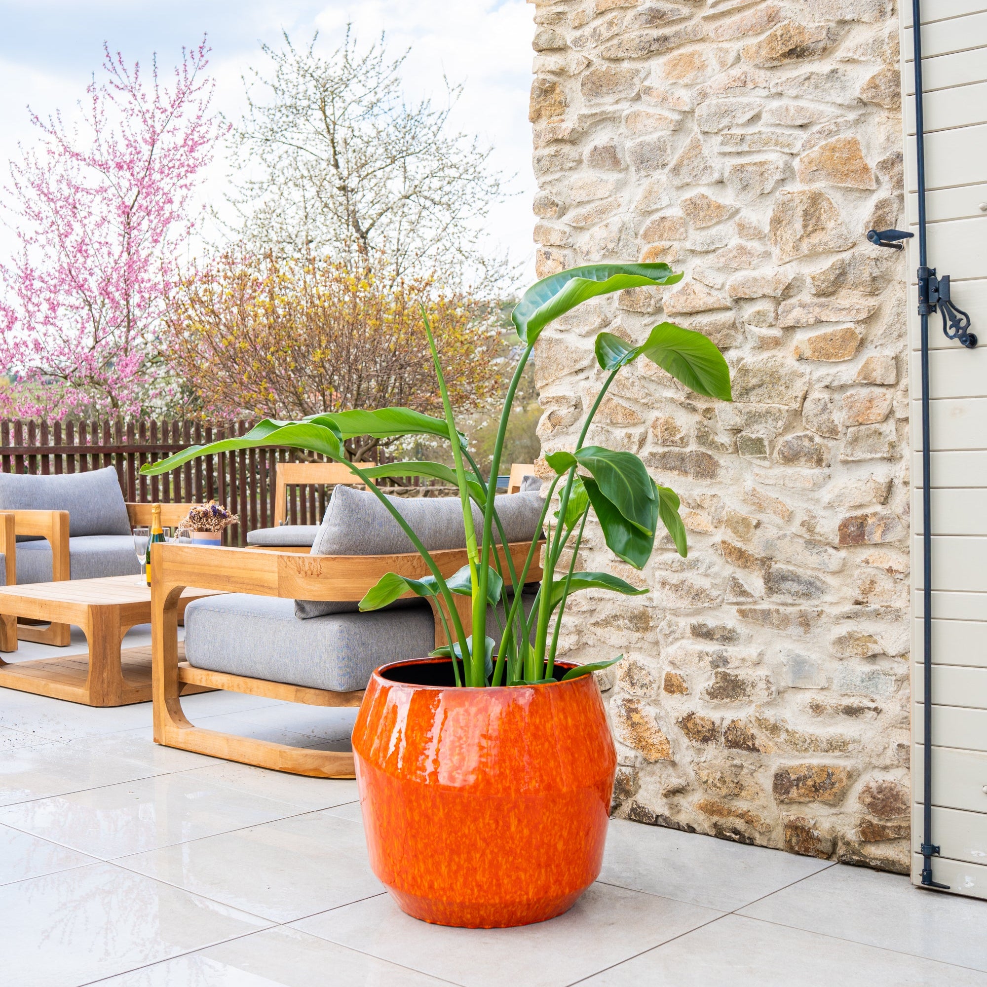 Keramický kvetináč Monaco – oranžový