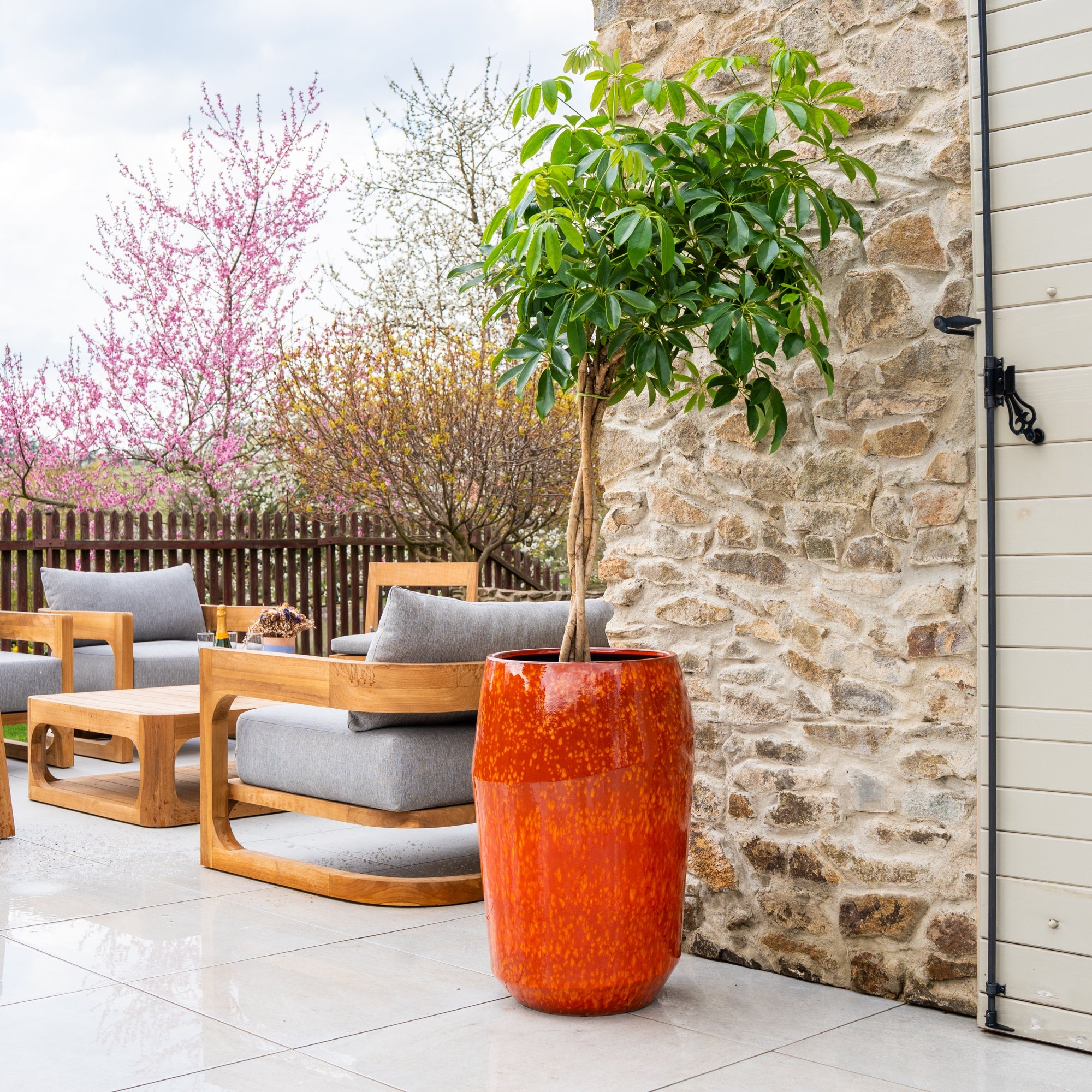 Keramický kvetináč Monaco – oranžový