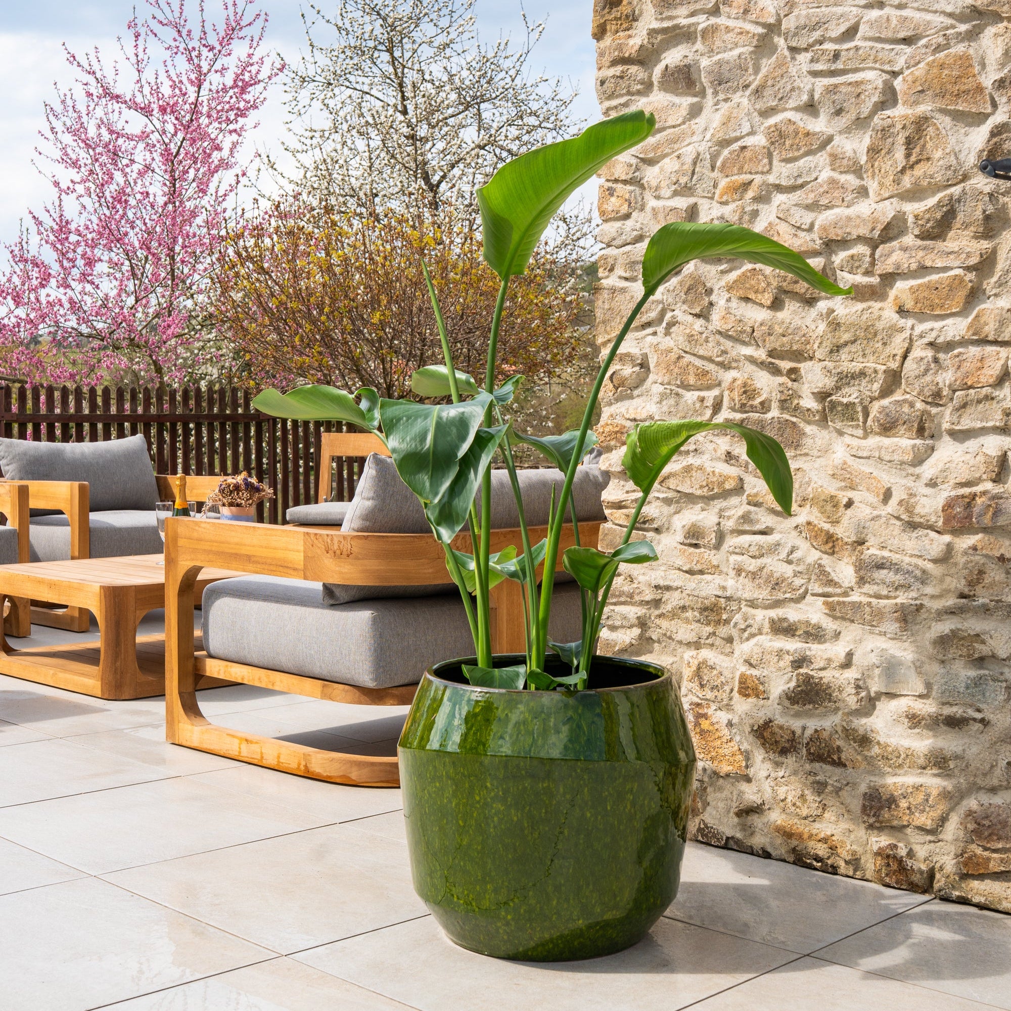 Keramický kvetináč MONACO Zelený – Provencelia, ručne vyrábaný, mrazuvzdorný