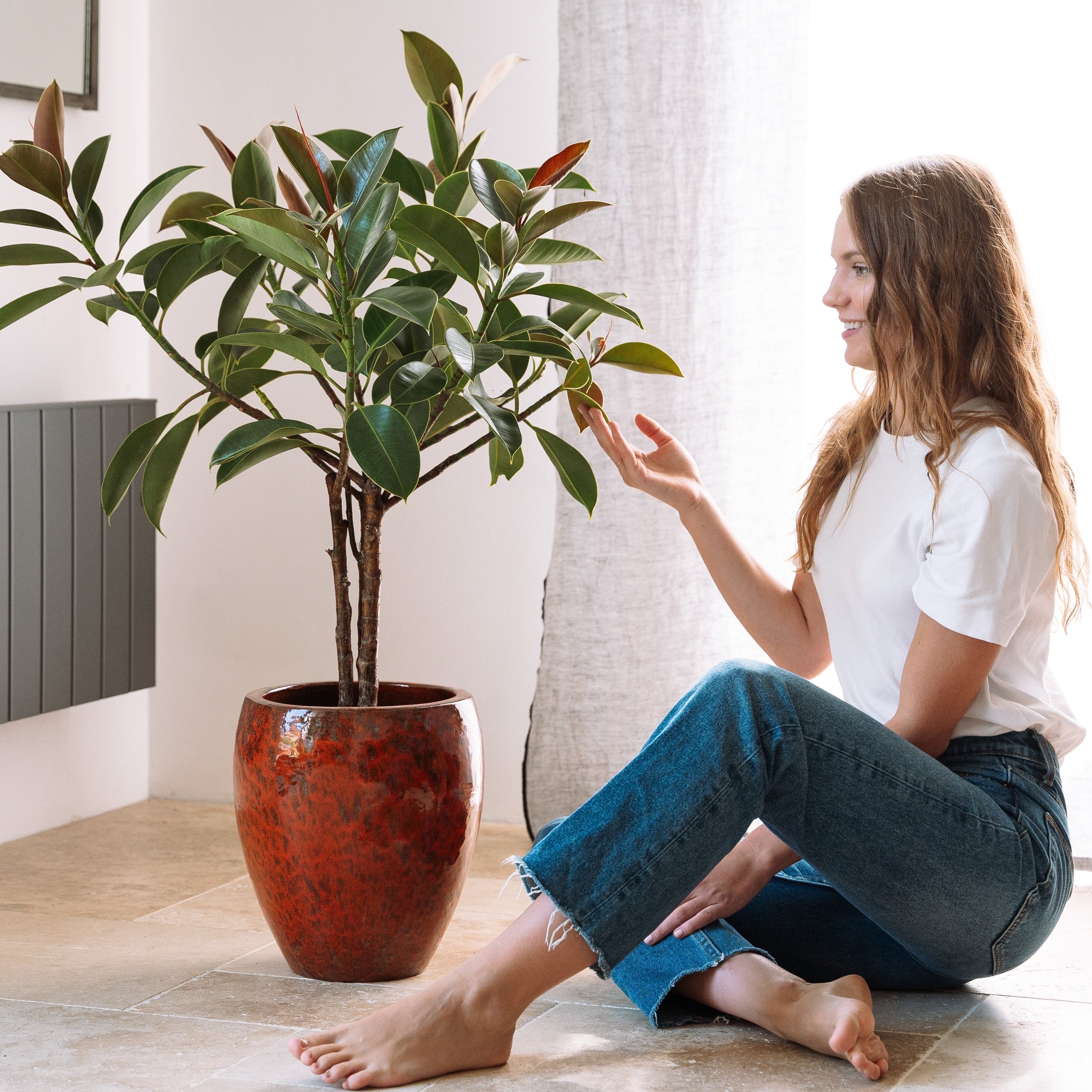 Keramický kvetináč Poseidon – Tropická červená